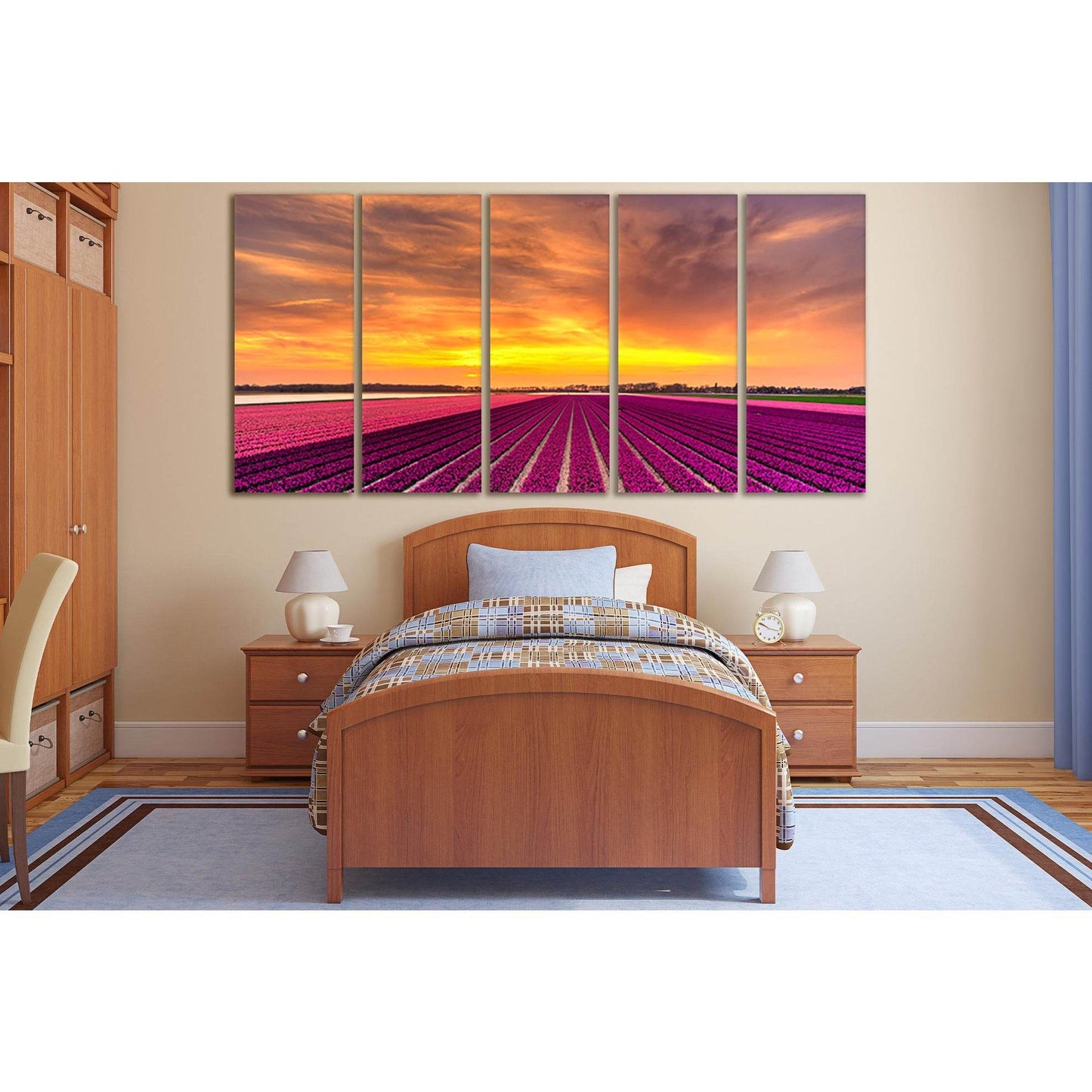 Netherlands Flowers Field Sunset №SL232 Ready to Hang Canvas PrintCanvas art arrives ready to hang, with hanging accessories included and no additional framing required. Every canvas print is hand-crafted, made on-demand at our workshop and expertly stret