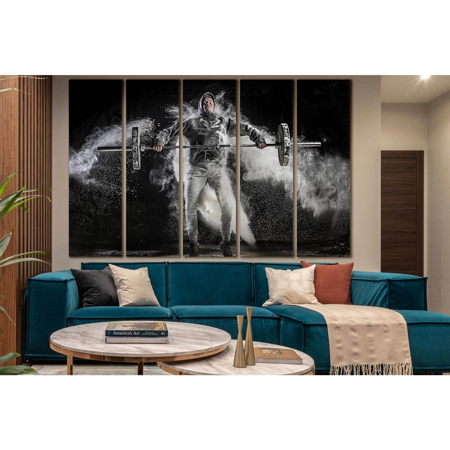 Barbell Man On Black Background №SL937 Ready to Hang Canvas PrintCanvas art arrives ready to hang, with hanging accessories included and no additional framing required. Every canvas print is hand-crafted, made on-demand at our workshop and expertly stretc