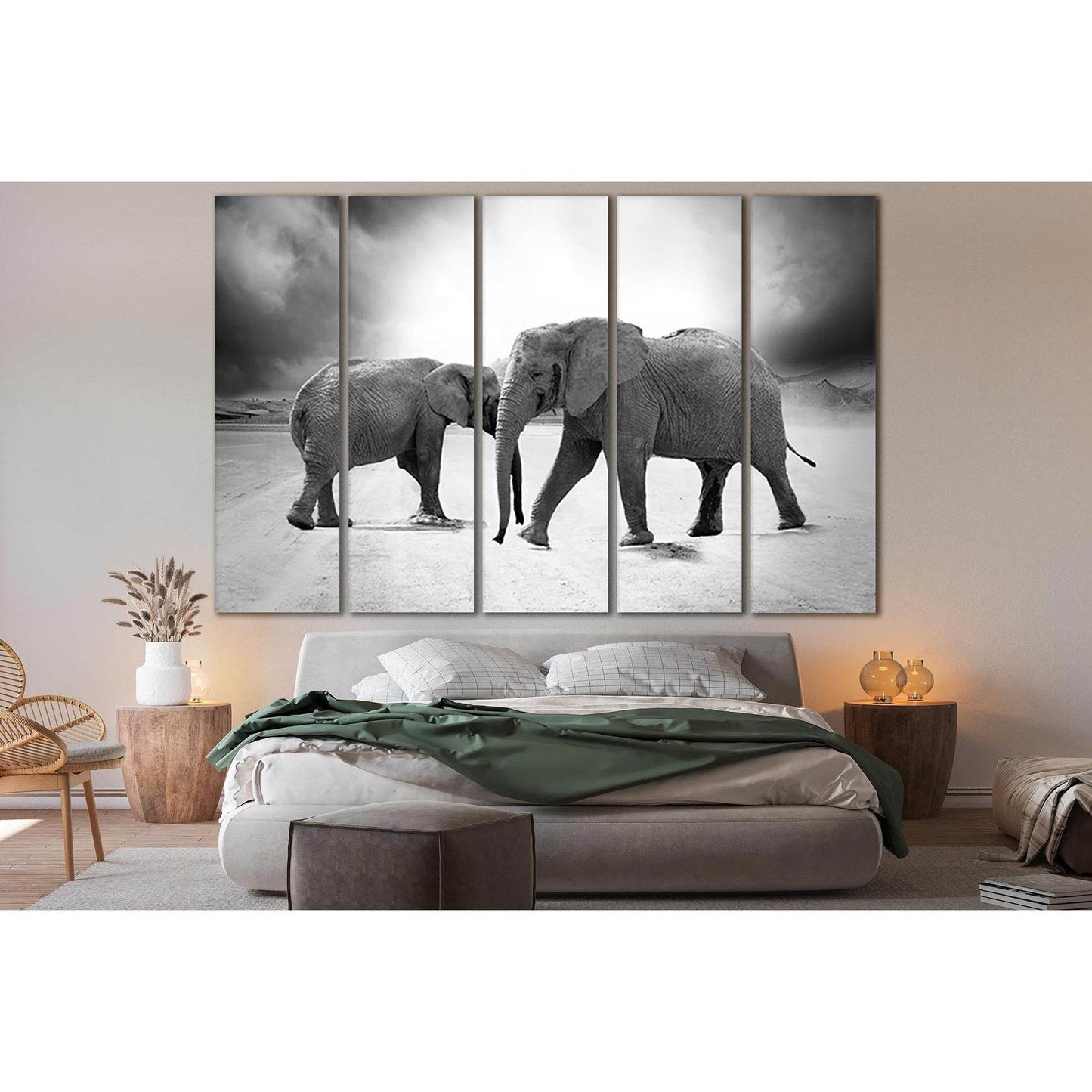 Grayscale Photo Of Two Elephants №SL884 Ready to Hang Canvas PrintCanvas art arrives ready to hang, with hanging accessories included and no additional framing required. Every canvas print is hand-crafted, made on-demand at our workshop and expertly stret