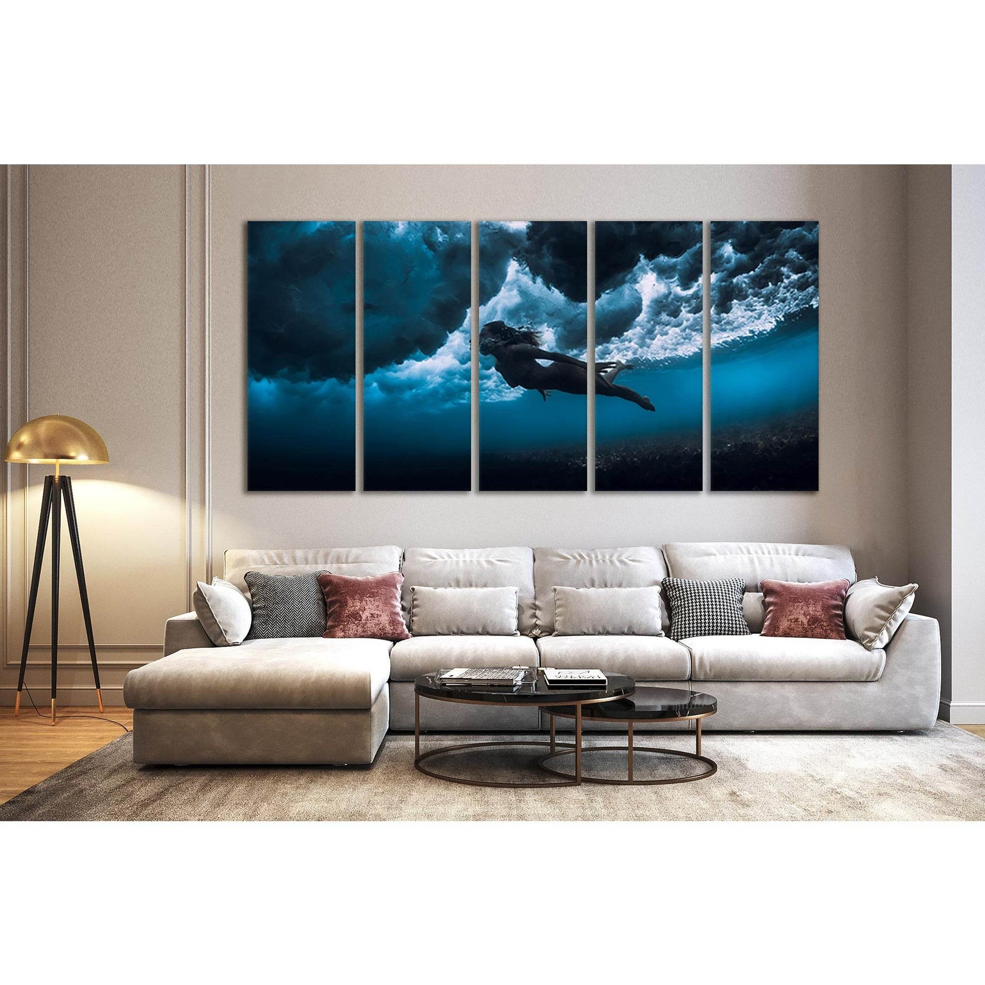 Woman In Ocean №SL46 Ready to Hang Canvas PrintCanvas art arrives ready to hang, with hanging accessories included and no additional framing required. Every canvas print is hand-crafted, made on-demand at our workshop and expertly stretched around 100% No