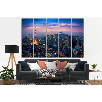 Cityscape Of Tokyo With Mount Fuji №SL373 Ready to Hang Canvas PrintCanvas art arrives ready to hang, with hanging accessories included and no additional framing required. Every canvas print is hand-crafted, made on-demand at our workshop and expertly str