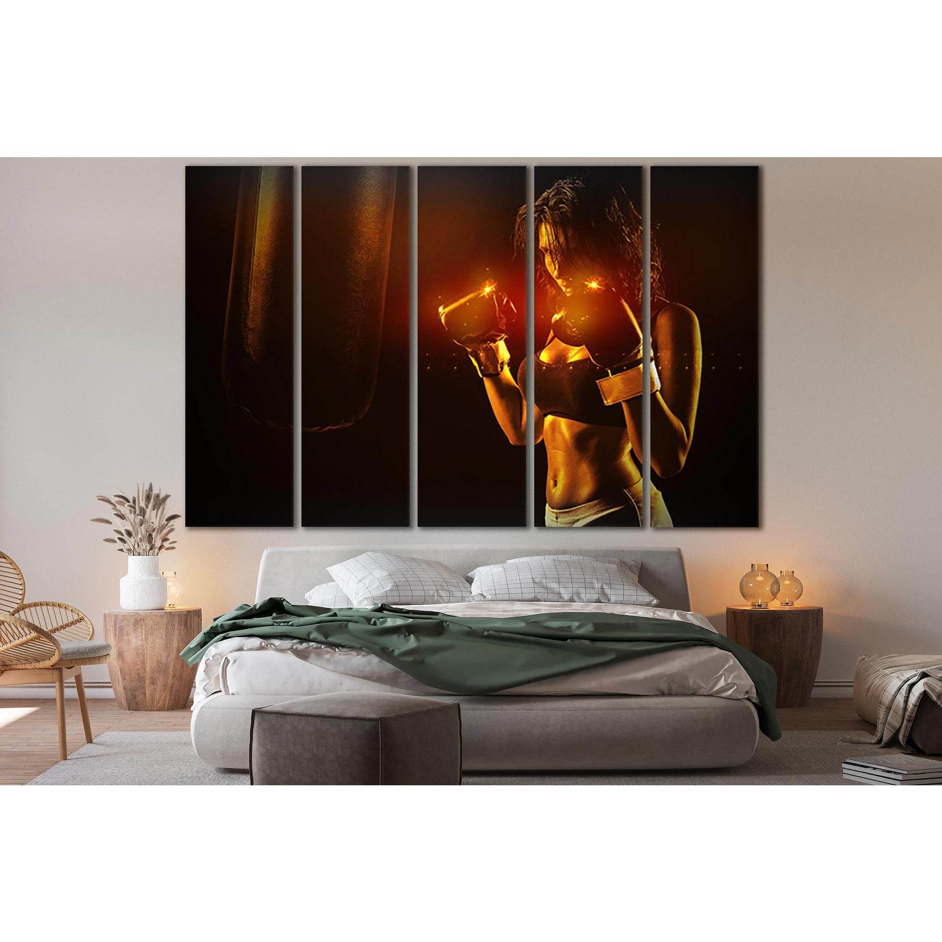 Beautiful Boxer Girl №SL903 Ready to Hang Canvas PrintCanvas art arrives ready to hang, with hanging accessories included and no additional framing required. Every canvas print is hand-crafted, made on-demand at our workshop and expertly stretched around