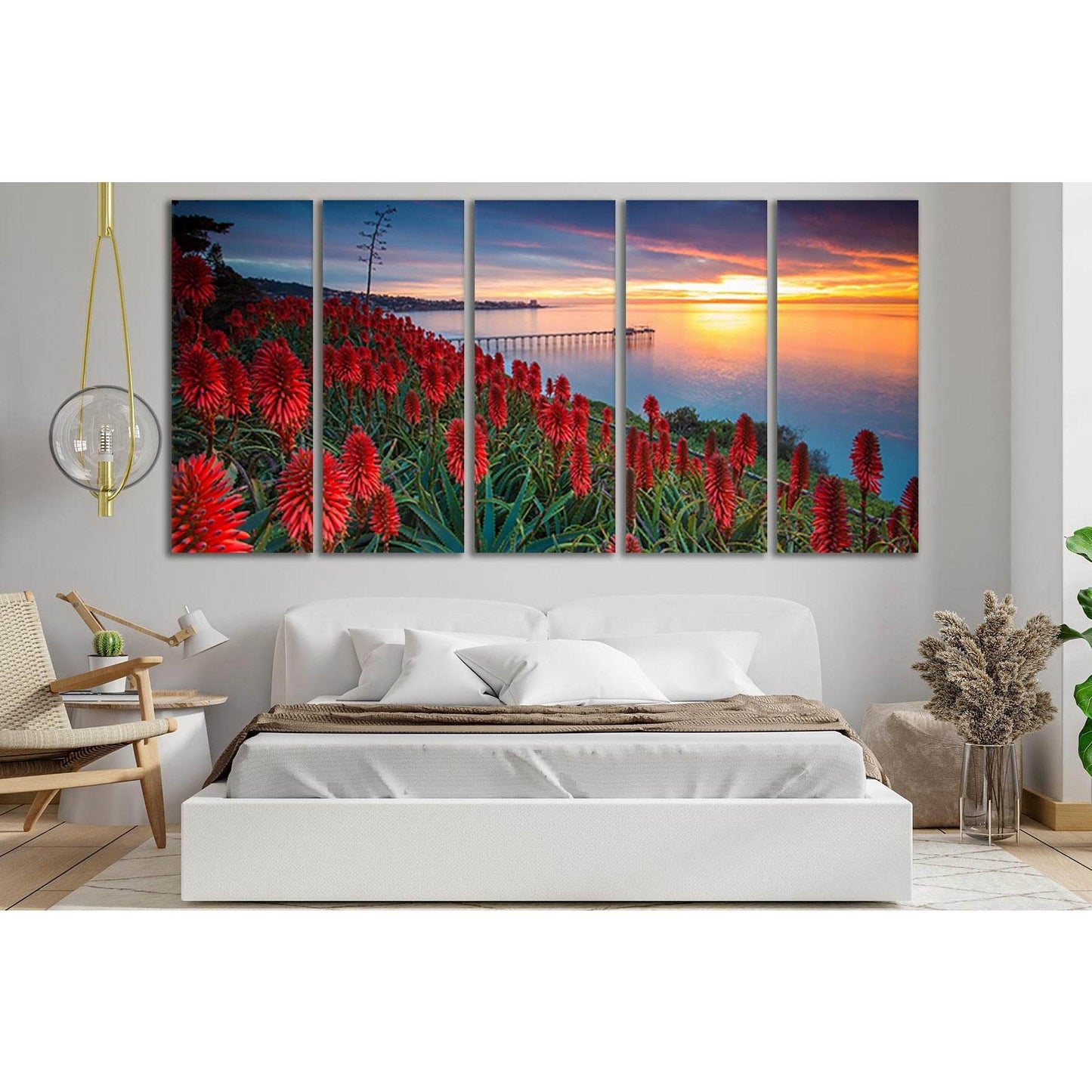 Red Flowers Pier Sunset №SL234 Ready to Hang Canvas PrintCanvas art arrives ready to hang, with hanging accessories included and no additional framing required. Every canvas print is hand-crafted, made on-demand at our workshop and expertly stretched arou