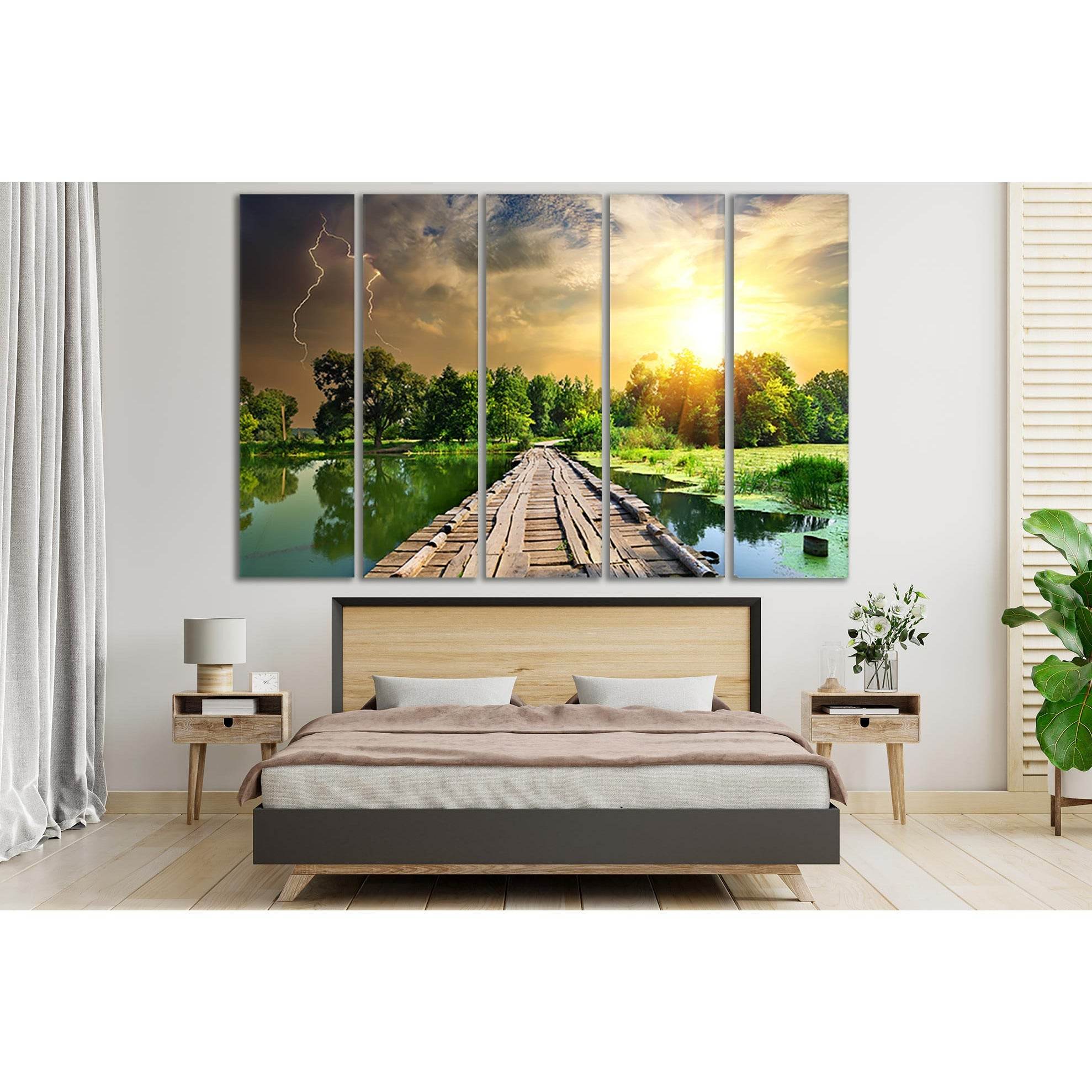 River Bridge At Dawn №SL235 Ready to Hang Canvas PrintCanvas art arrives ready to hang, with hanging accessories included and no additional framing required. Every canvas print is hand-crafted, made on-demand at our workshop and expertly stretched around