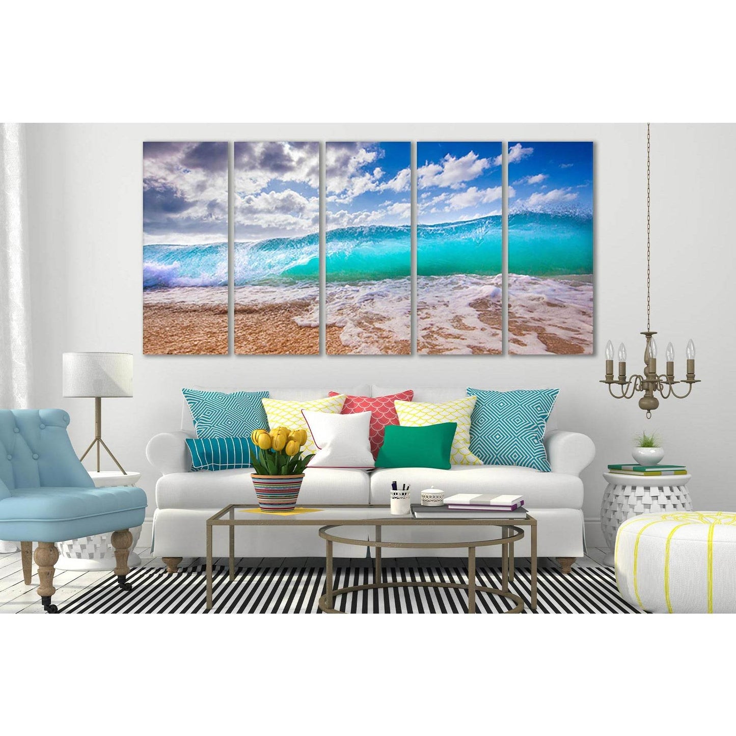 Turquoise Transparent Wave №SL115 Ready to Hang Canvas PrintCanvas art arrives ready to hang, with hanging accessories included and no additional framing required. Every canvas print is hand-crafted, made on-demand at our workshop and expertly stretched a