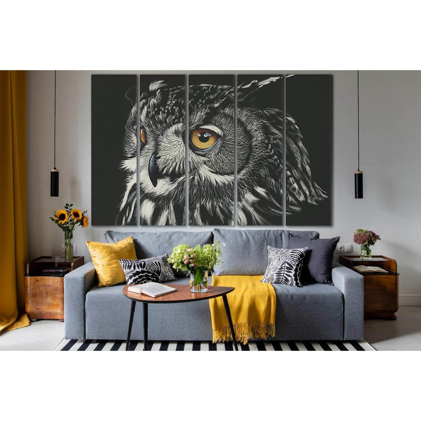 Owl Black And White №SL879 Ready to Hang Canvas PrintCanvas art arrives ready to hang, with hanging accessories included and no additional framing required. Every canvas print is hand-crafted, made on-demand at our workshop and expertly stretched around 1