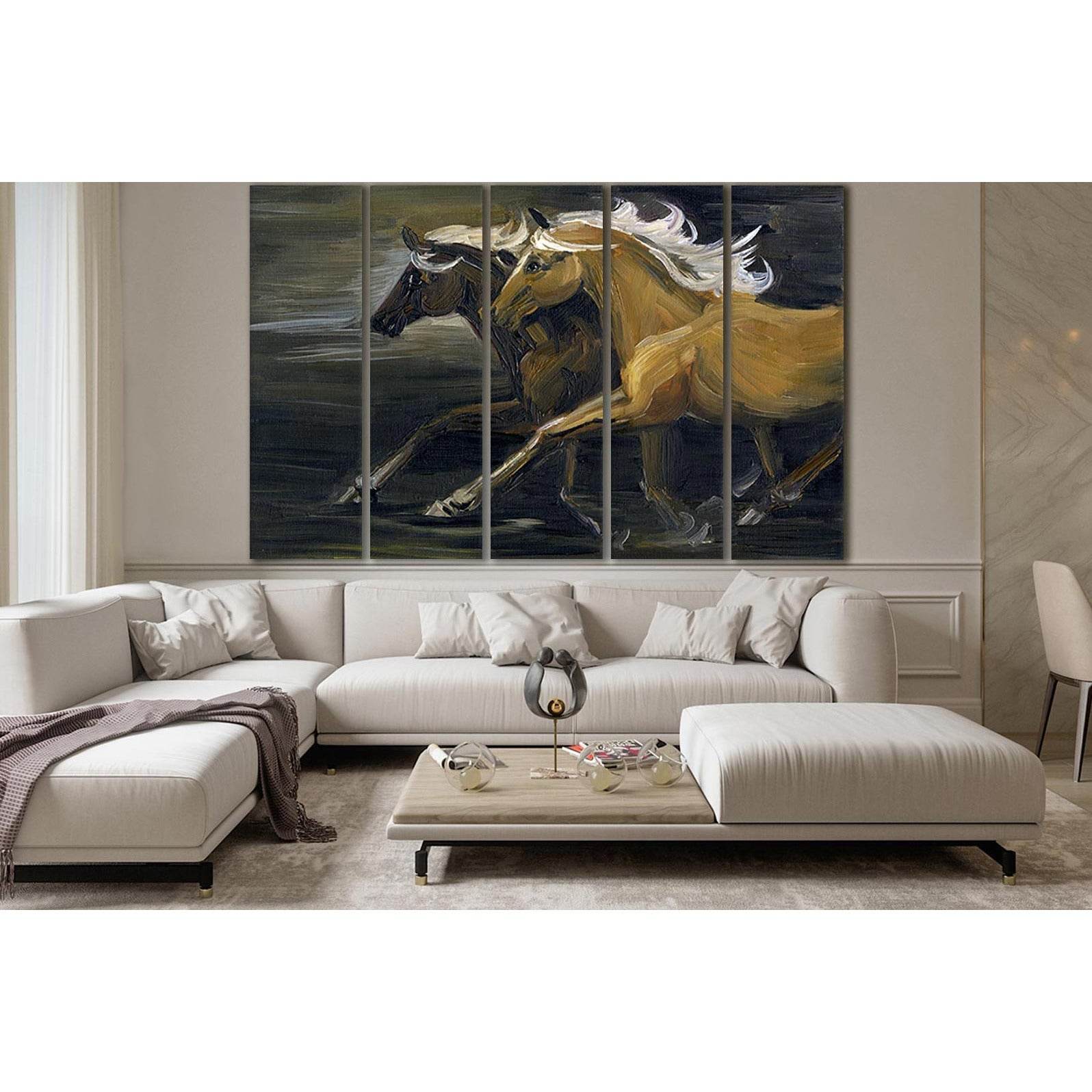 Two Galloping Horses №SL604 Ready to Hang Canvas PrintCanvas art arrives ready to hang, with hanging accessories included and no additional framing required. Every canvas print is hand-crafted, made on-demand at our workshop and expertly stretched around