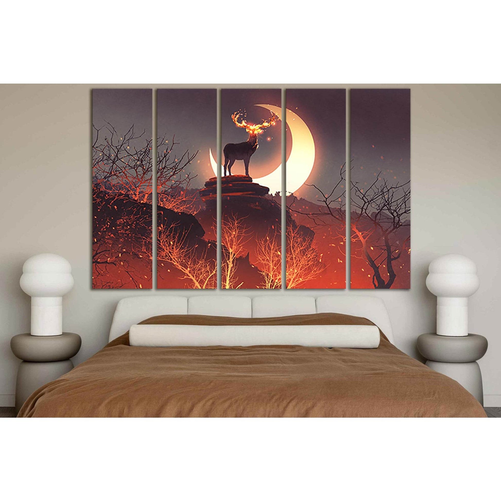 Fairy Deer With Fiery Horns №SL1261 Ready to Hang Canvas PrintCanvas art arrives ready to hang, with hanging accessories included and no additional framing required. Every canvas print is hand-crafted, made on-demand at our workshop and expertly stretched