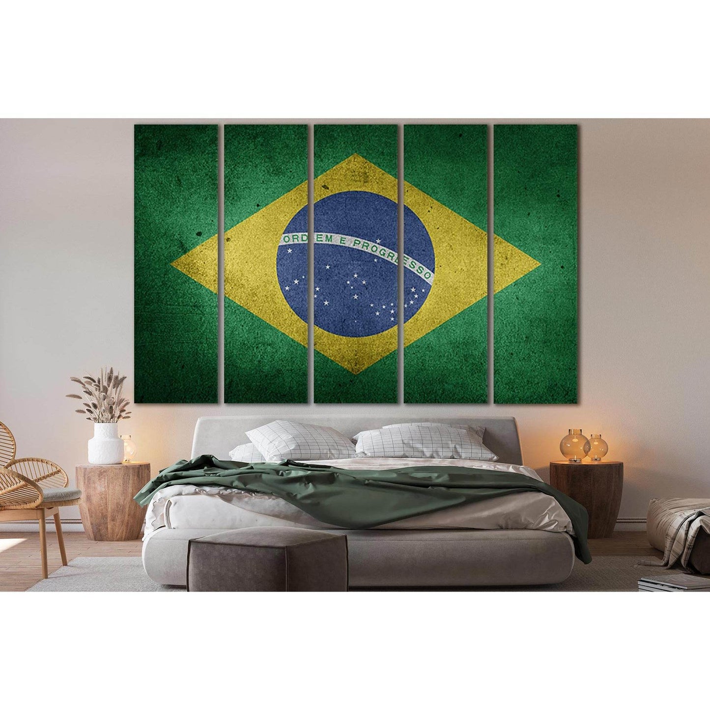 Flag Of Brazil №SL1177 Ready to Hang Canvas PrintCanvas art arrives ready to hang, with hanging accessories included and no additional framing required. Every canvas print is hand-crafted, made on-demand at our workshop and expertly stretched around 100%