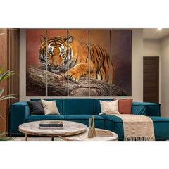 Tiger On A Log №SL1013 Ready to Hang Canvas PrintCanvas art arrives ready to hang, with hanging accessories included and no additional framing required. Every canvas print is hand-crafted, made on-demand at our workshop and expertly stretched around 100%