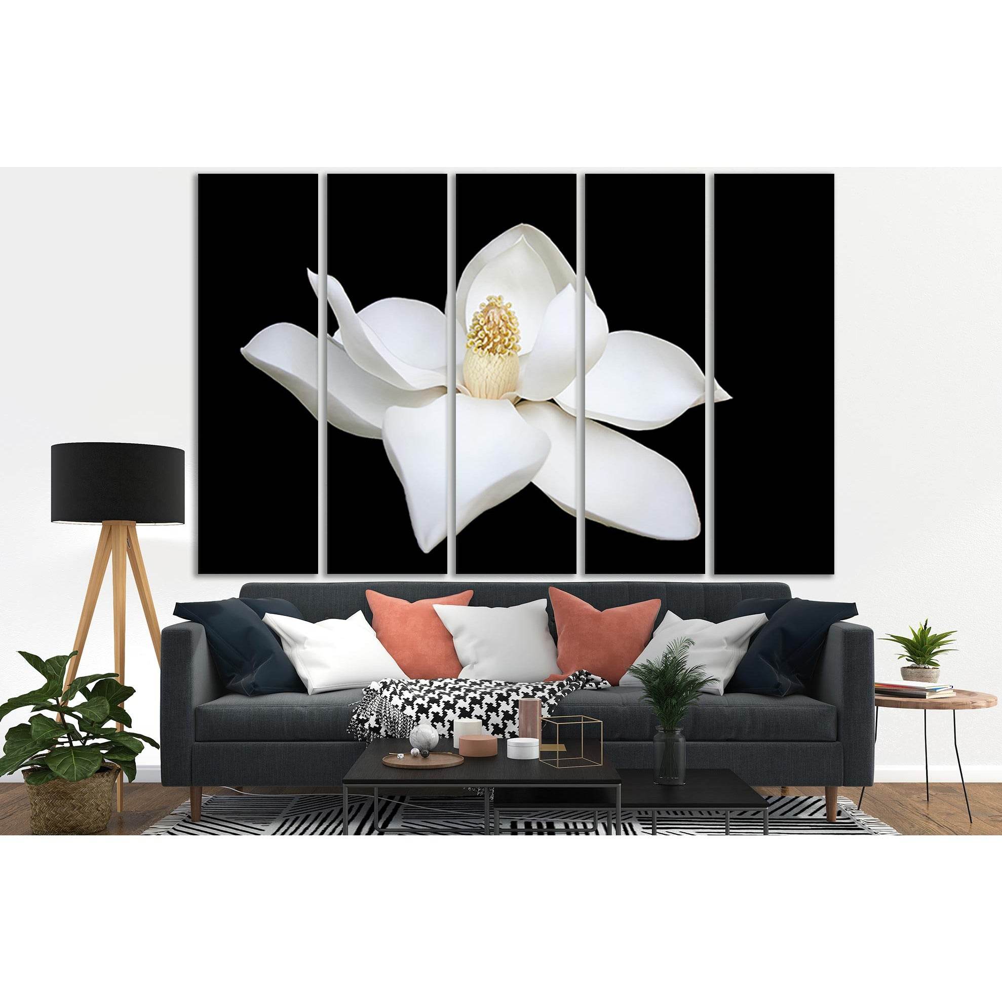 Magnolia On A Black Background №SL688 Ready to Hang Canvas PrintCanvas art arrives ready to hang, with hanging accessories included and no additional framing required. Every canvas print is hand-crafted, made on-demand at our workshop and expertly stretch