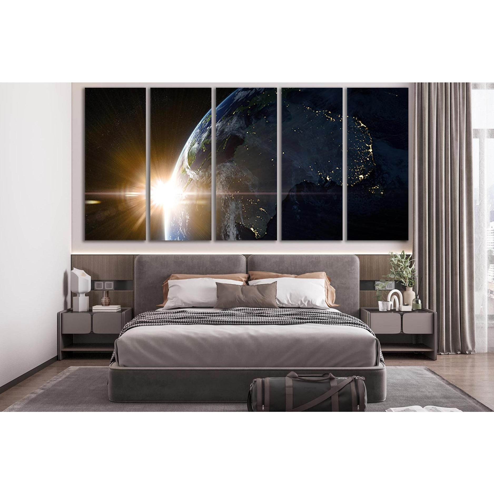 Bright Sunrise Over Planet Earth №SL438 Ready to Hang Canvas PrintCanvas art arrives ready to hang, with hanging accessories included and no additional framing required. Every canvas print is hand-crafted, made on-demand at our workshop and expertly stret