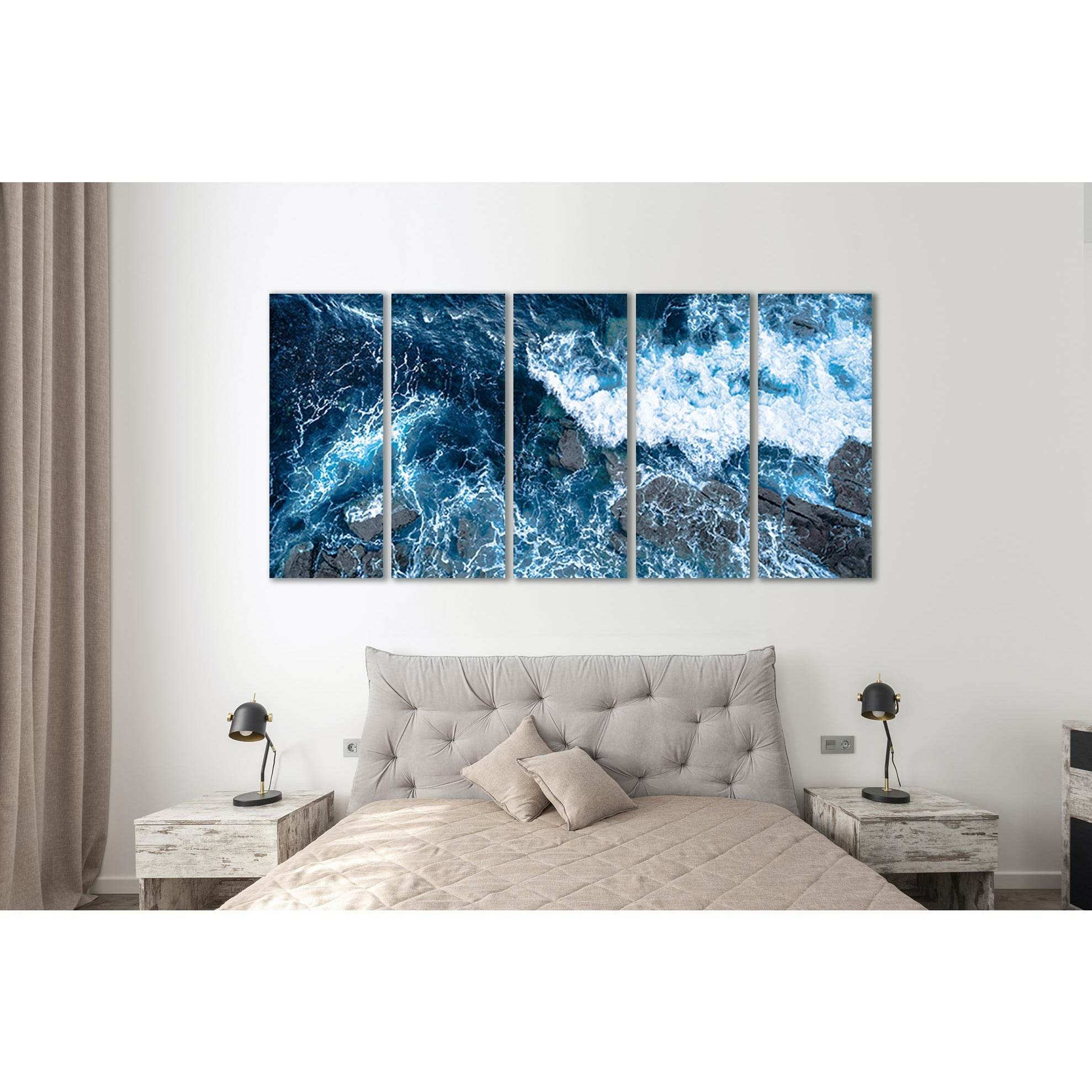 Foam Waves Blue Ocean №SL42 Ready to Hang Canvas PrintCanvas art arrives ready to hang, with hanging accessories included and no additional framing required. Every canvas print is hand-crafted, made on-demand at our workshop and expertly stretched around