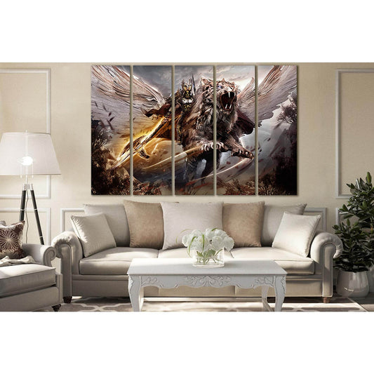 Fantasy Warrior On Magic Tiger №SL1272 Ready to Hang Canvas PrintCanvas art arrives ready to hang, with hanging accessories included and no additional framing required. Every canvas print is hand-crafted, made on-demand at our workshop and expertly stretc