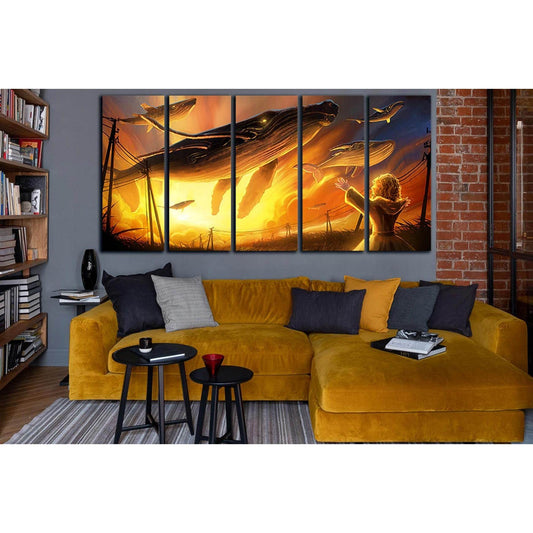 Boy And Huge Air Magic Whales №SL1247 Ready to Hang Canvas PrintCanvas art arrives ready to hang, with hanging accessories included and no additional framing required. Every canvas print is hand-crafted, made on-demand at our workshop and expertly stretch