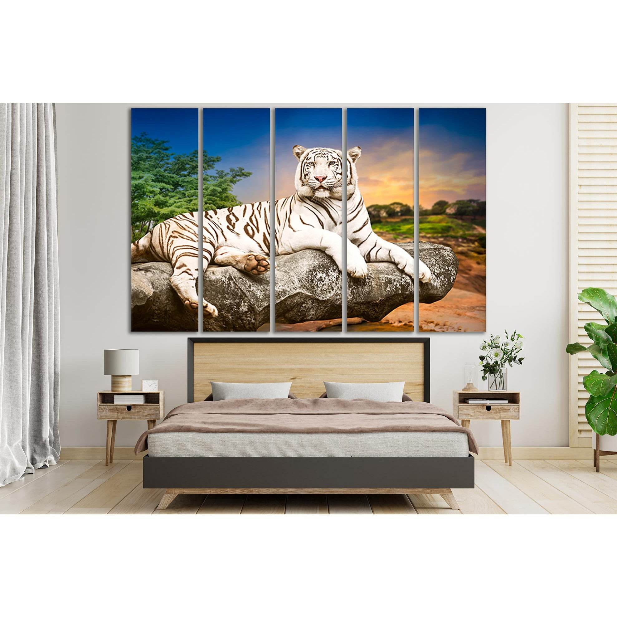 White Tiger Resting On The Stone №SL1047 Ready to Hang Canvas PrintCanvas art arrives ready to hang, with hanging accessories included and no additional framing required. Every canvas print is hand-crafted, made on-demand at our workshop and expertly stre