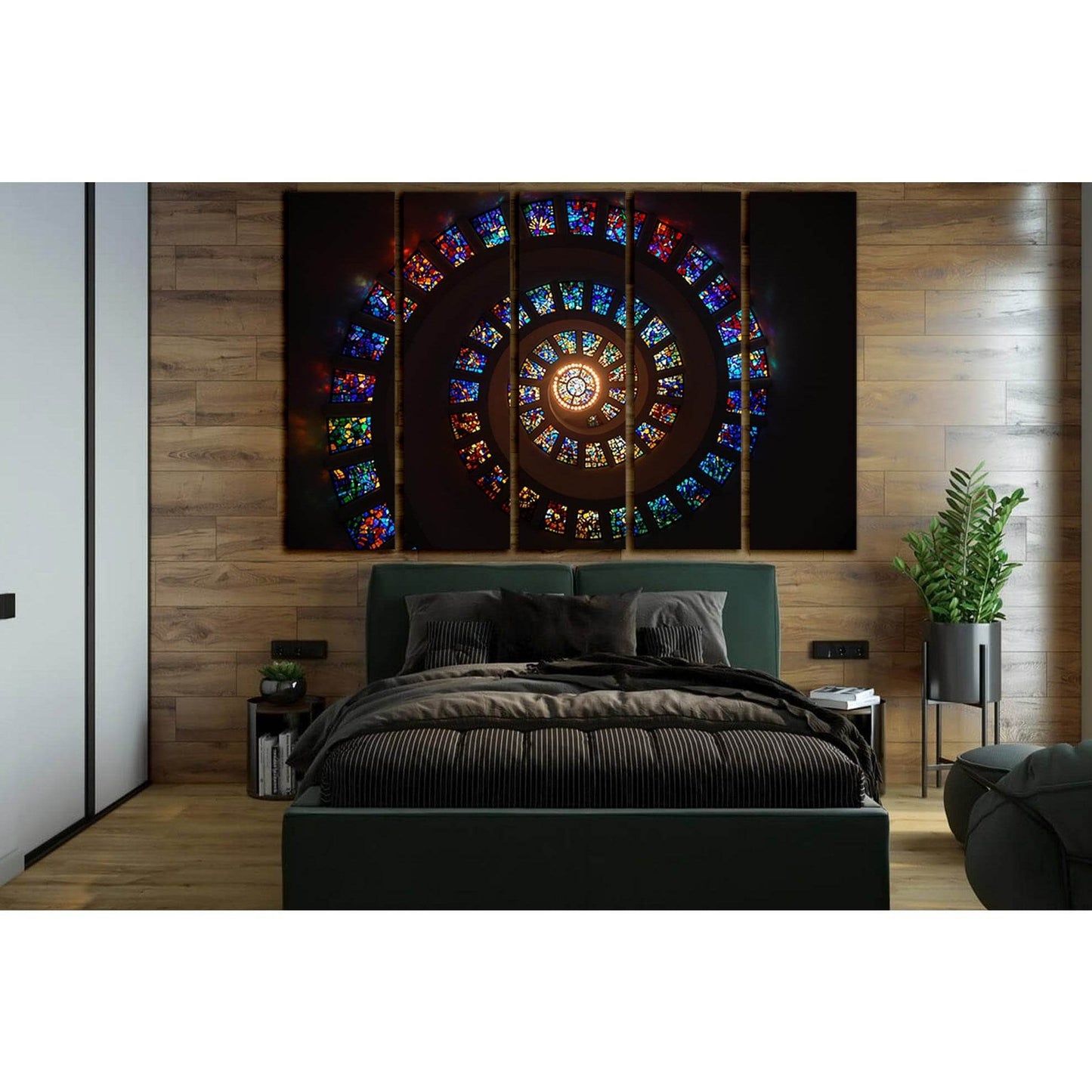 Spiral Stained Glass №SL1379 Ready to Hang Canvas PrintCanvas art arrives ready to hang, with hanging accessories included and no additional framing required. Every canvas print is hand-crafted, made on-demand at our workshop and expertly stretched around