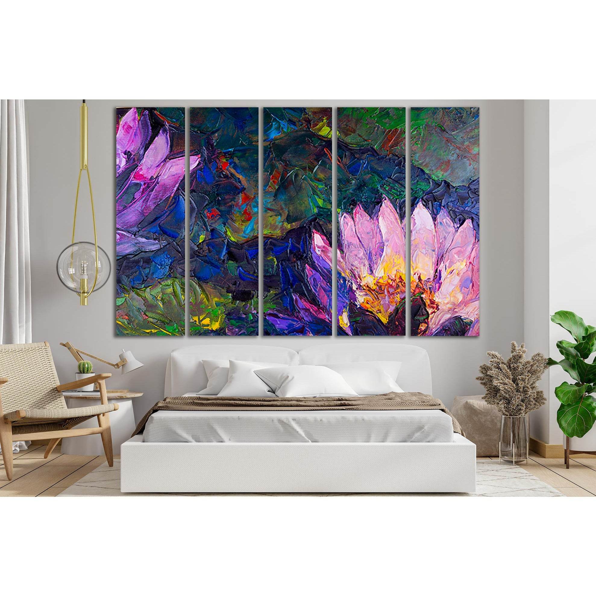 Beautiful Lotus Flower Oil Painting №SL577 Ready to Hang Canvas PrintCanvas art arrives ready to hang, with hanging accessories included and no additional framing required. Every canvas print is hand-crafted, made on-demand at our workshop and expertly st