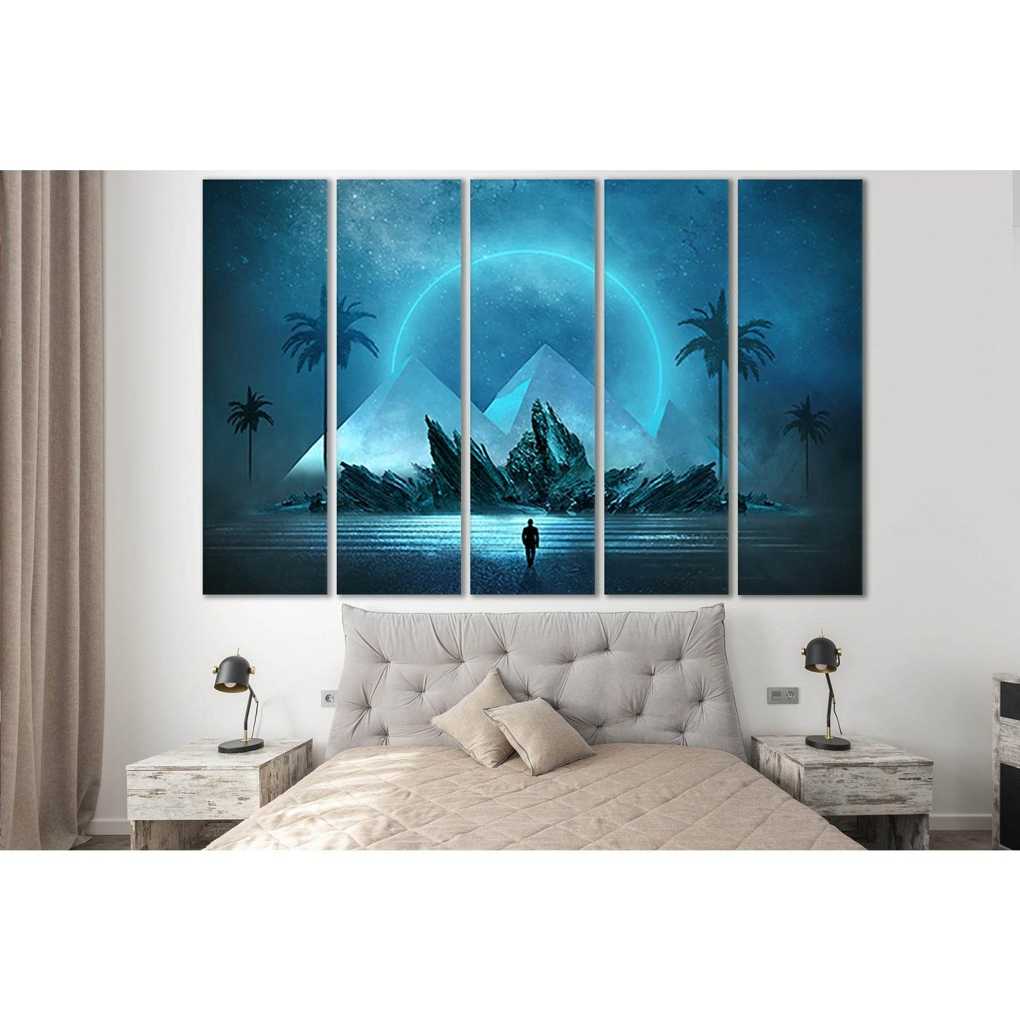 Futuristic Landscape Man And Pyramids №SL1230 Ready to Hang Canvas PrintCanvas art arrives ready to hang, with hanging accessories included and no additional framing required. Every canvas print is hand-crafted, made on-demand at our workshop and expertly