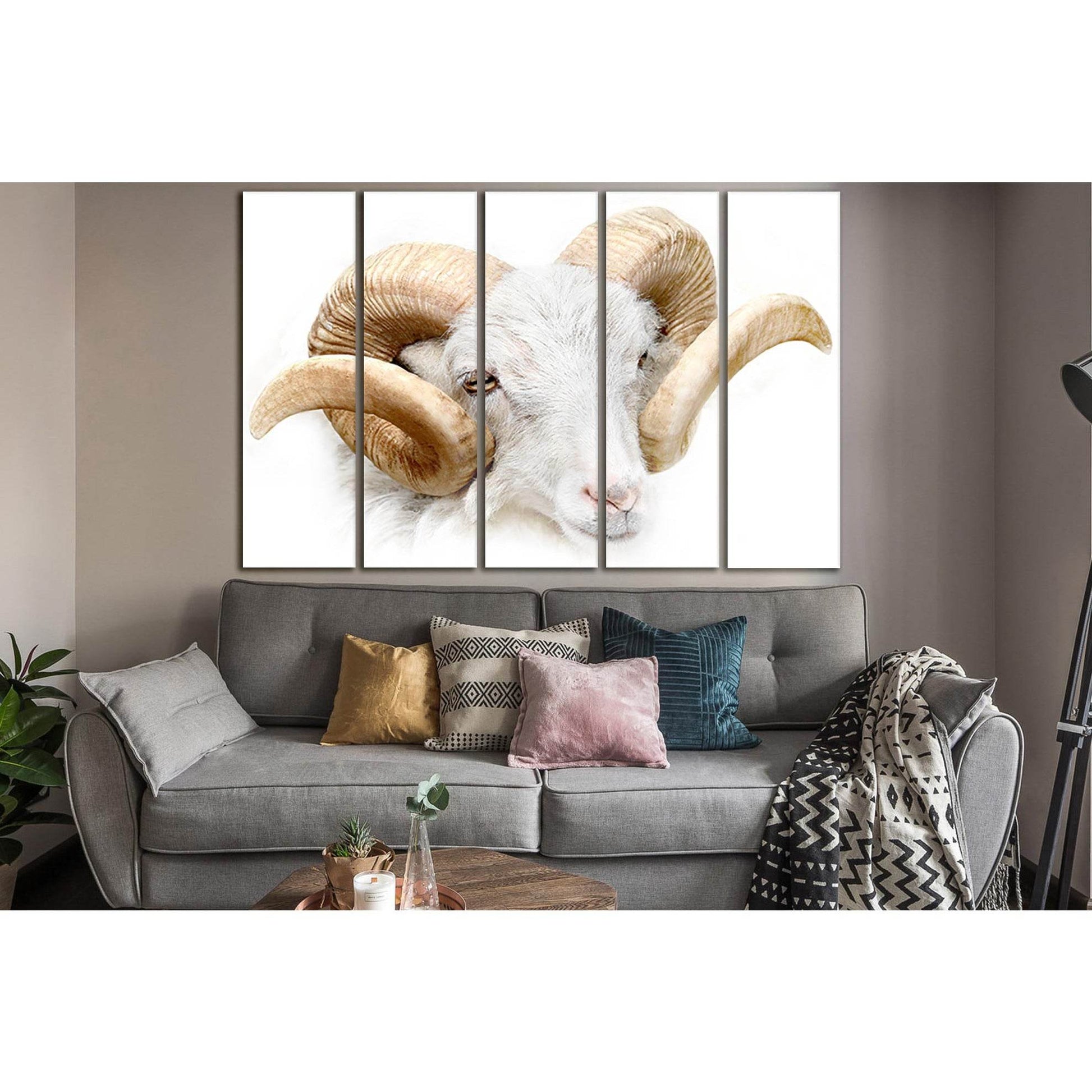 White Ram Close Up №SL997 Ready to Hang Canvas PrintCanvas art arrives ready to hang, with hanging accessories included and no additional framing required. Every canvas print is hand-crafted, made on-demand at our workshop and expertly stretched around 10