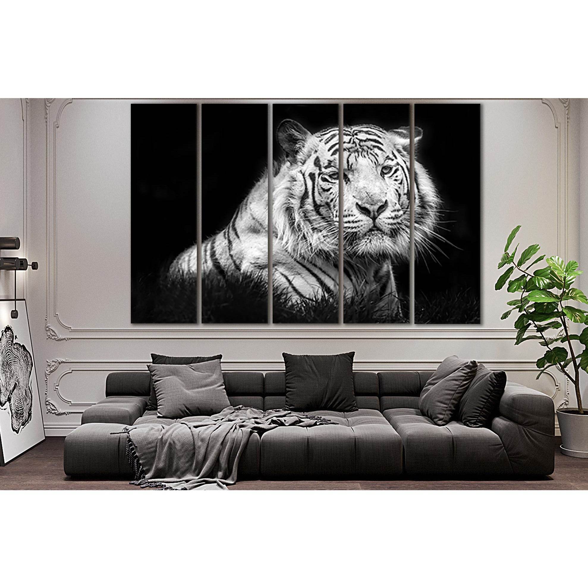 Tiger Black & White №SL853 Ready to Hang Canvas PrintCanvas art arrives ready to hang, with hanging accessories included and no additional framing required. Every canvas print is hand-crafted, made on-demand at our workshop and expertly stretched around 1