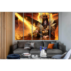 Warrior Girl With Fire Sword №SL1232 Ready to Hang Canvas PrintCanvas art arrives ready to hang, with hanging accessories included and no additional framing required. Every canvas print is hand-crafted, made on-demand at our workshop and expertly stretche