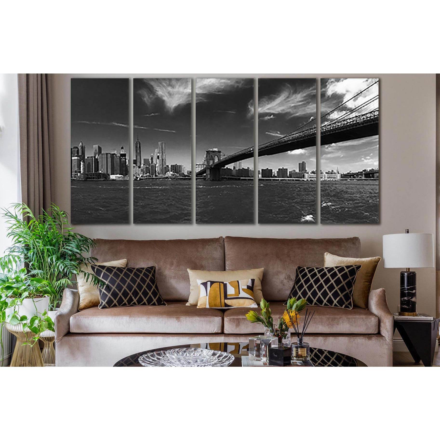 Bruklin Bridge Black And White №SL841 Ready to Hang Canvas PrintCanvas art arrives ready to hang, with hanging accessories included and no additional framing required. Every canvas print is hand-crafted, made on-demand at our workshop and expertly stretch