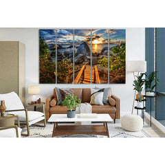 Wooden Staircase Sea Sunset №SL256 Ready to Hang Canvas PrintCanvas art arrives ready to hang, with hanging accessories included and no additional framing required. Every canvas print is hand-crafted, made on-demand at our workshop and expertly stretched