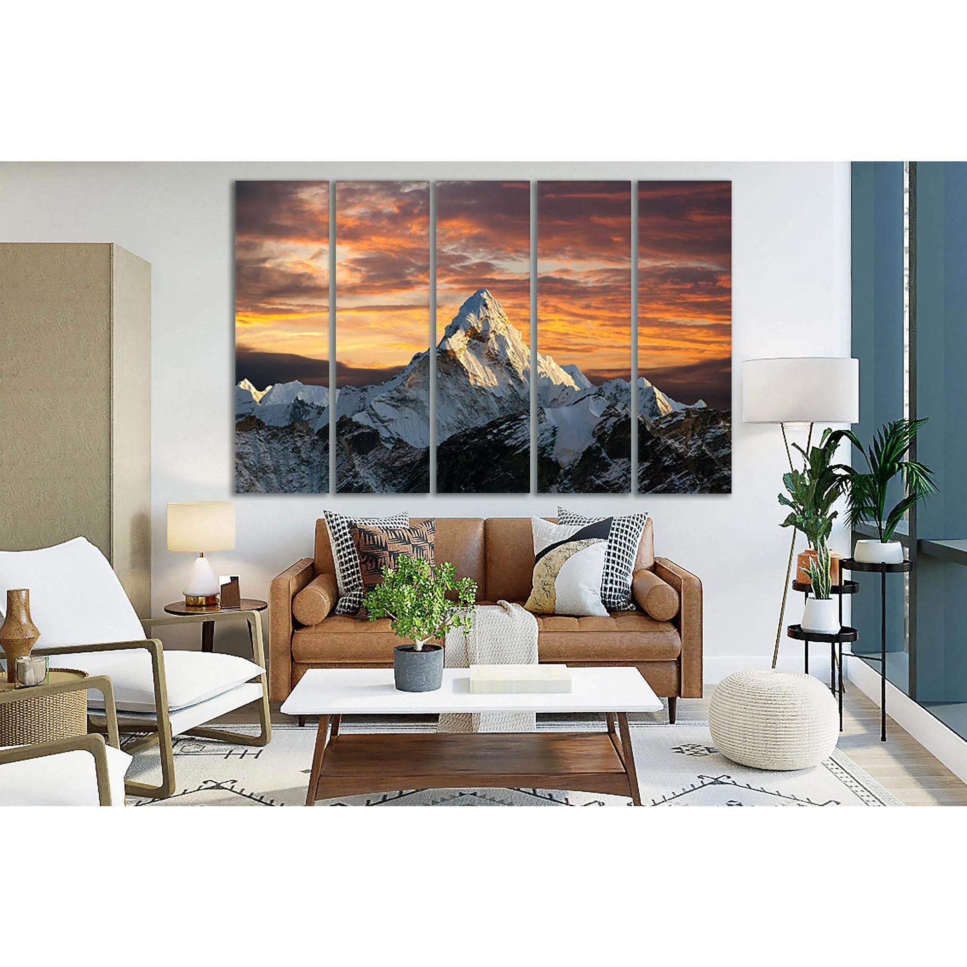 Mountain Everest Nepal Sunset №SL219 Ready to Hang Canvas PrintCanvas art arrives ready to hang, with hanging accessories included and no additional framing required. Every canvas print is hand-crafted, made on-demand at our workshop and expertly stretche