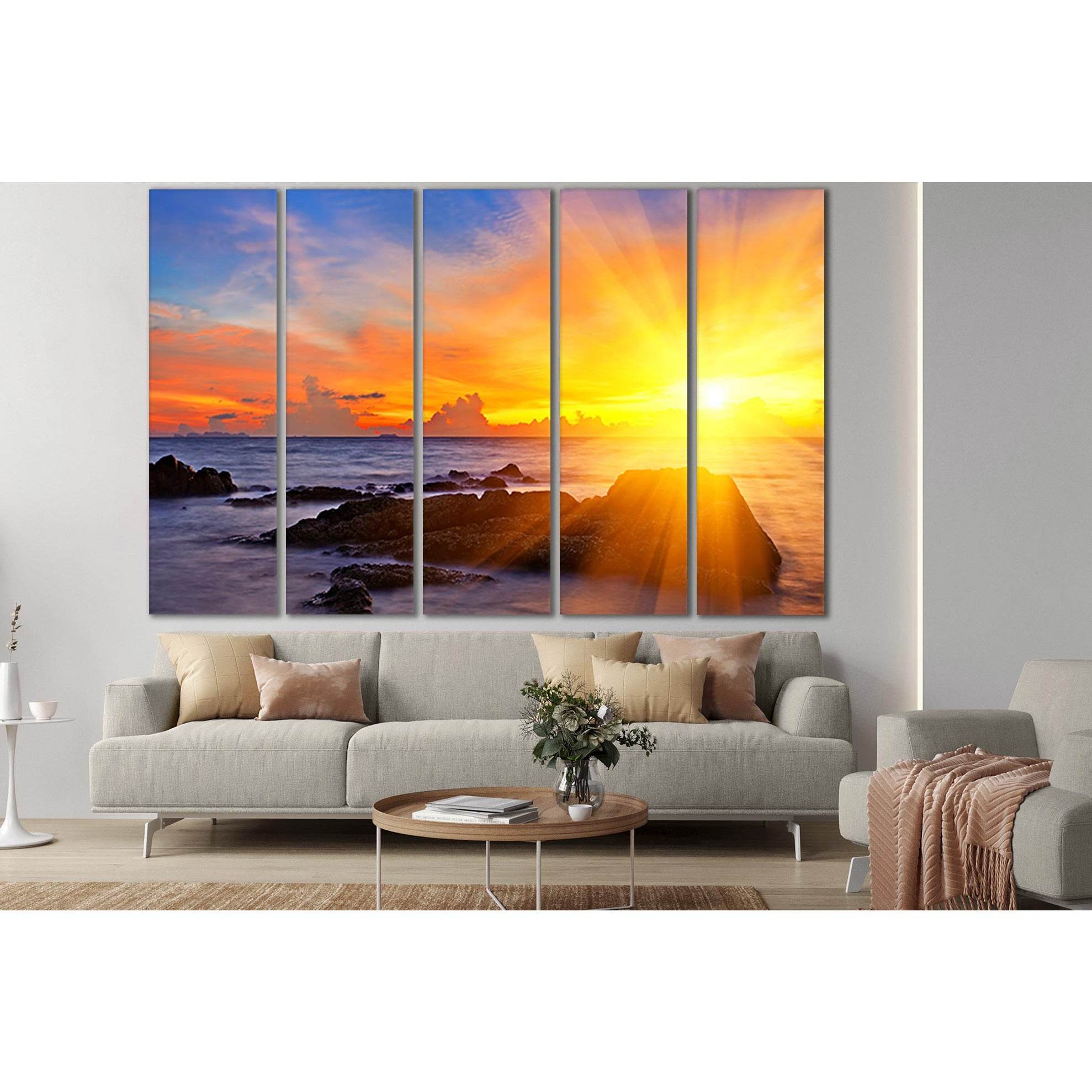 Morning Sunrise At The Sea №SL246 Ready to Hang Canvas PrintCanvas art arrives ready to hang, with hanging accessories included and no additional framing required. Every canvas print is hand-crafted, made on-demand at our workshop and expertly stretched a