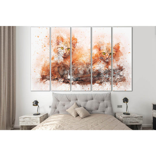 Drawn Cats №SL1042 Ready to Hang Canvas PrintCanvas art arrives ready to hang, with hanging accessories included and no additional framing required. Every canvas print is hand-crafted, made on-demand at our workshop and expertly stretched around 100% Nort