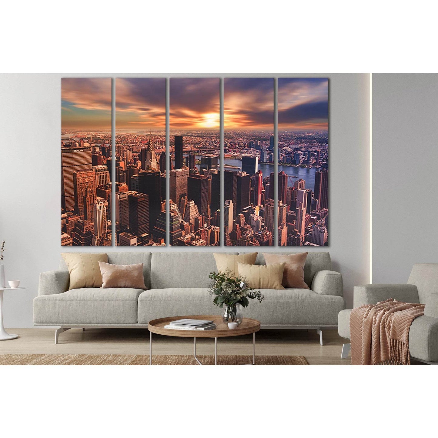 New York City At Sunset №SL1462 Ready to Hang Canvas PrintCanvas art arrives ready to hang, with hanging accessories included and no additional framing required. Every canvas print is hand-crafted, made on-demand at our workshop and expertly stretched aro