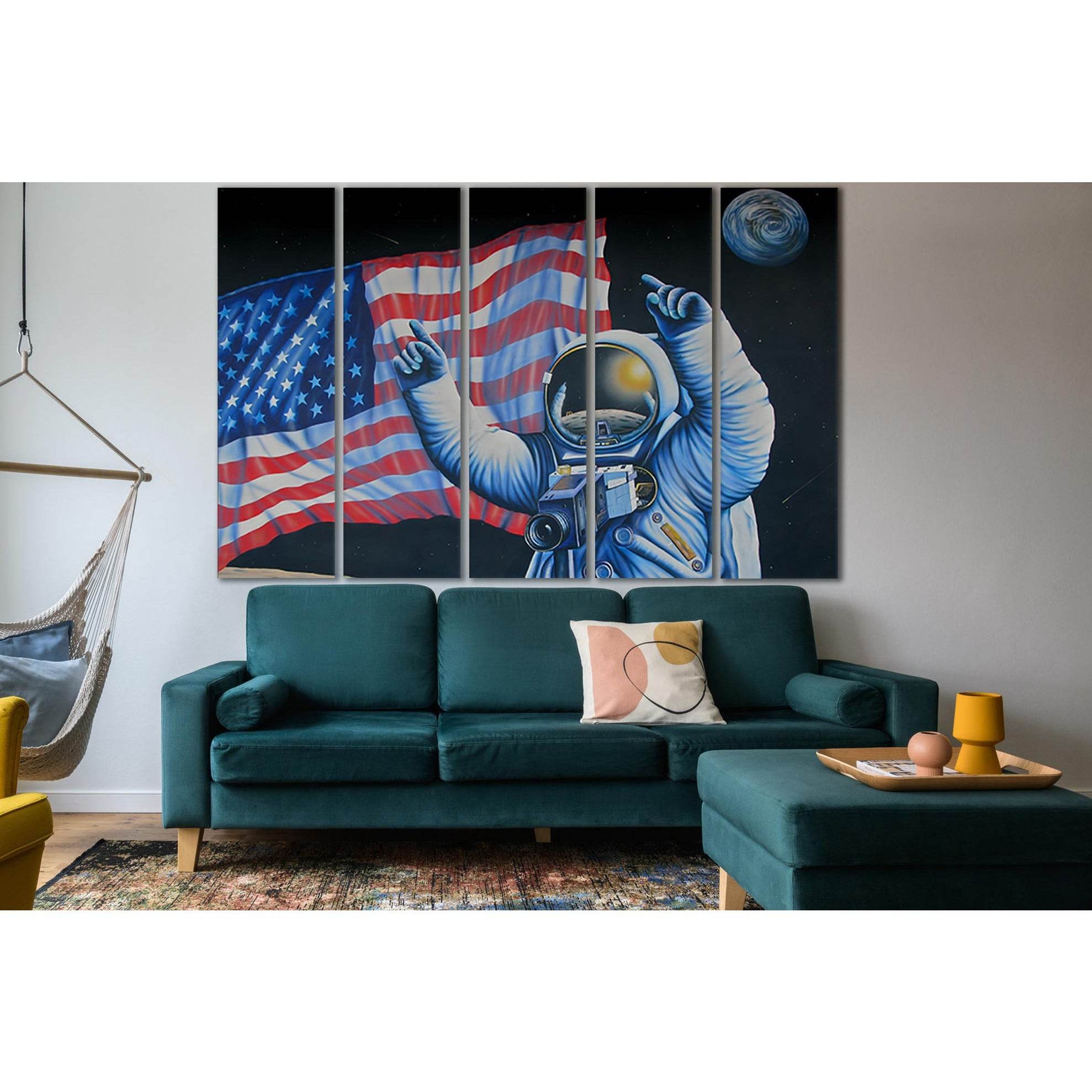 Drawn Astronauts And USA Flag №SL1168 Ready to Hang Canvas PrintCanvas art arrives ready to hang, with hanging accessories included and no additional framing required. Every canvas print is hand-crafted, made on-demand at our workshop and expertly stretch