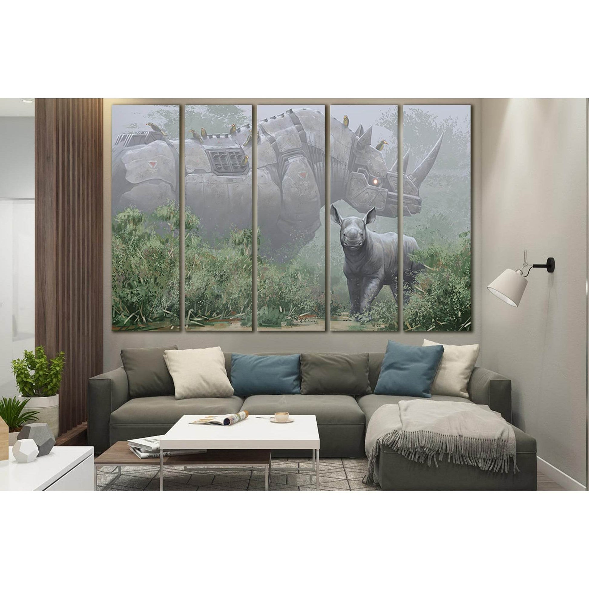 Robot Rhino №SL1294 Ready to Hang Canvas PrintCanvas art arrives ready to hang, with hanging accessories included and no additional framing required. Every canvas print is hand-crafted, made on-demand at our workshop and expertly stretched around 100% Nor