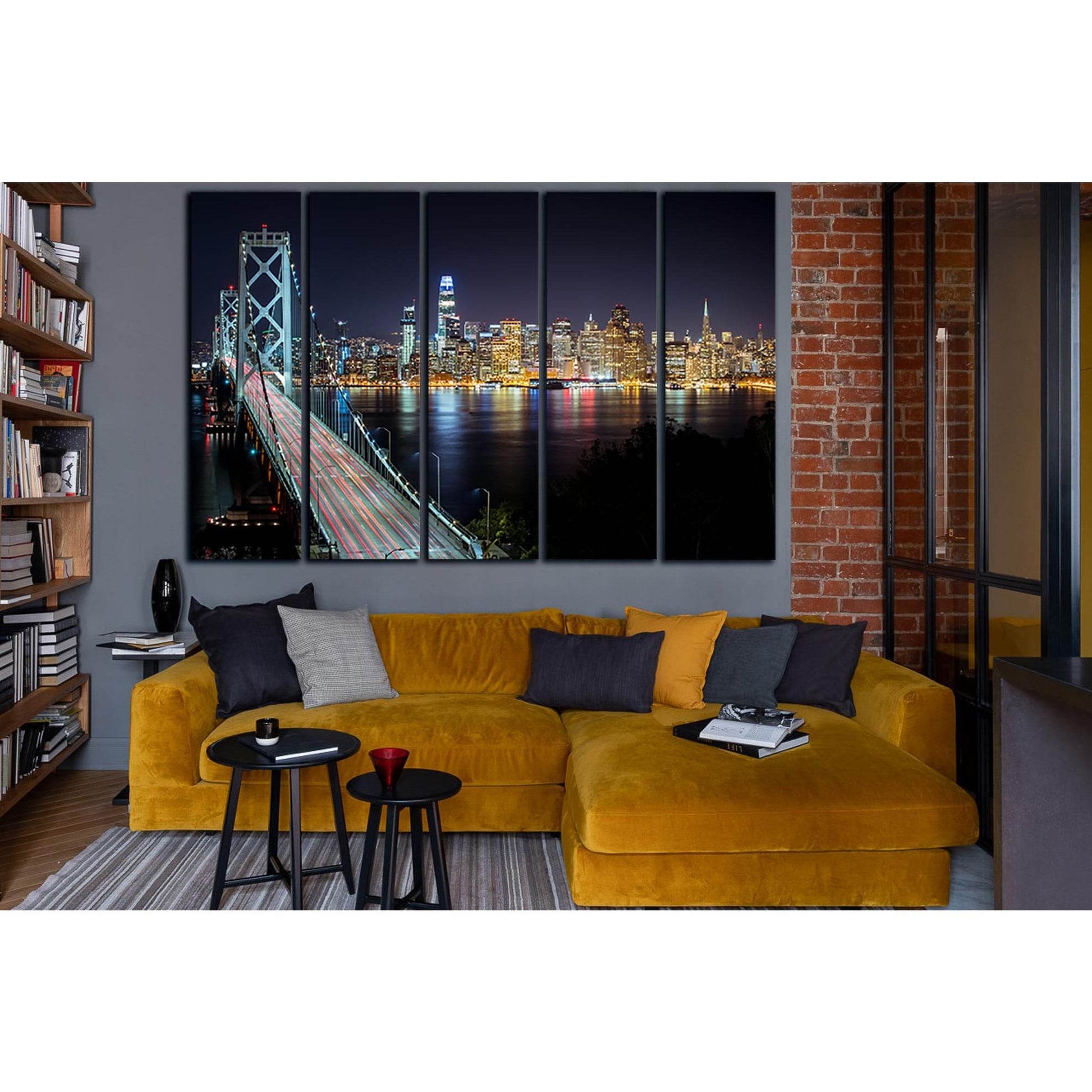 Bridge And Cityscape At Night №SL1457 Ready to Hang Canvas PrintCanvas art arrives ready to hang, with hanging accessories included and no additional framing required. Every canvas print is hand-crafted, made on-demand at our workshop and expertly stretch