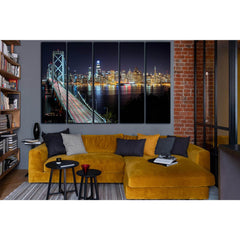 Bridge And Cityscape At Night №SL1457 Ready to Hang Canvas PrintCanvas art arrives ready to hang, with hanging accessories included and no additional framing required. Every canvas print is hand-crafted, made on-demand at our workshop and expertly stretch