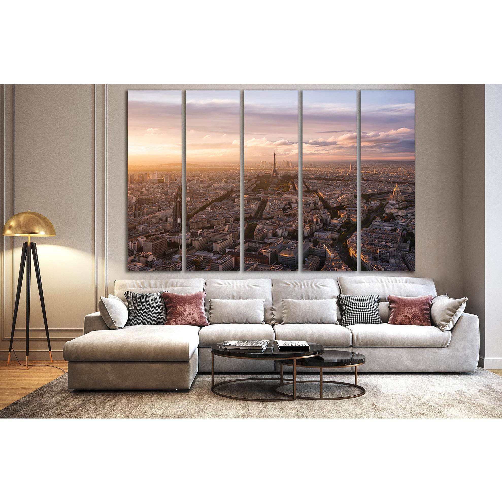France Skyline At Evening Paris №SL320 Ready to Hang Canvas PrintCanvas art arrives ready to hang, with hanging accessories included and no additional framing required. Every canvas print is hand-crafted, made on-demand at our workshop and expertly stretc
