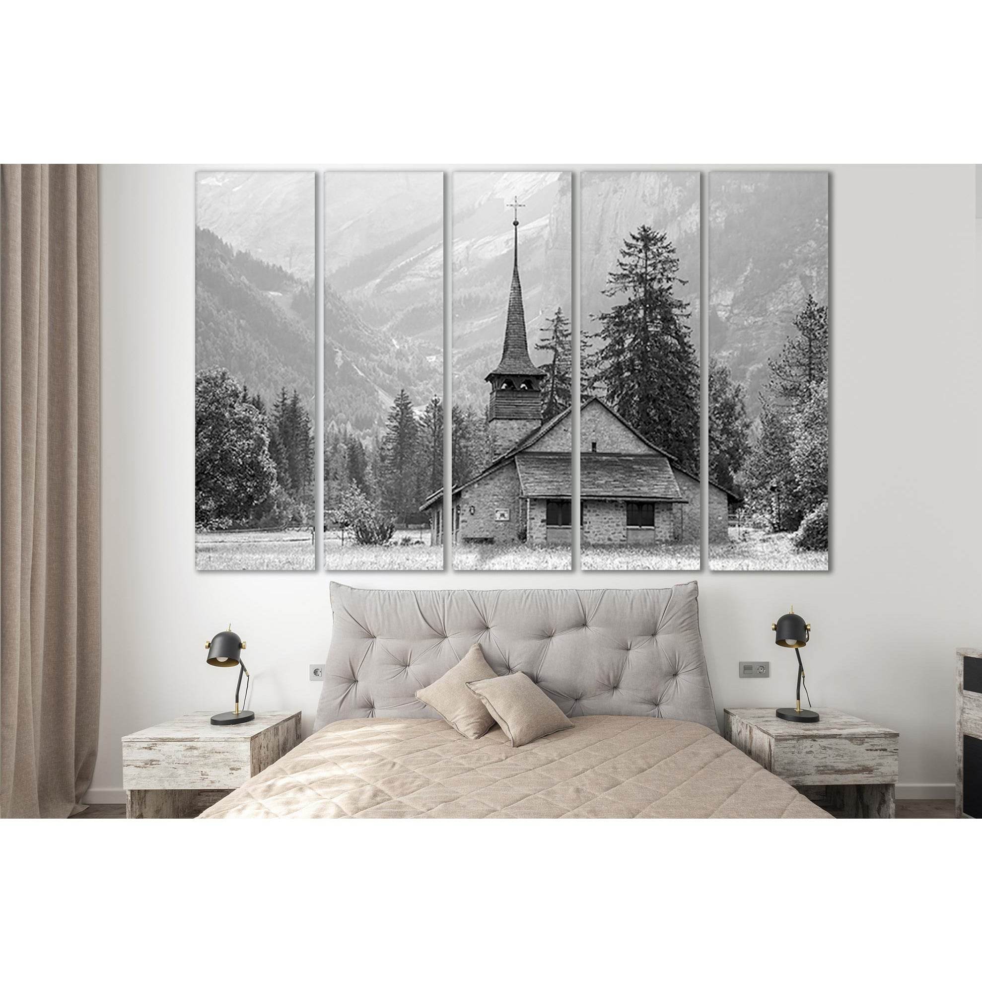 Church In The Mountains Black And White №SL832 Ready to Hang Canvas PrintCanvas art arrives ready to hang, with hanging accessories included and no additional framing required. Every canvas print is hand-crafted, made on-demand at our workshop and expertl