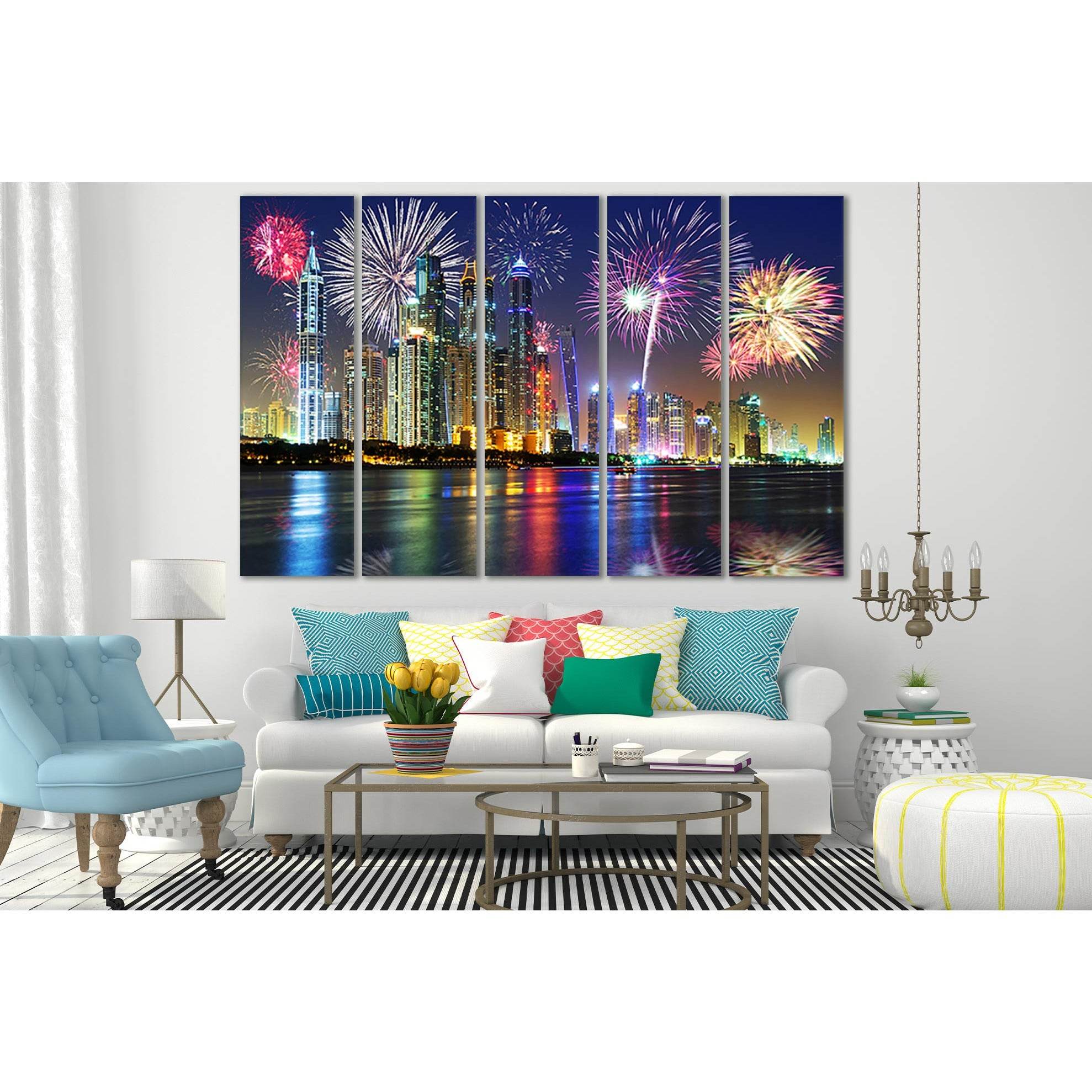 UAE Dubai Fireworks In The Sky №SL306 Ready to Hang Canvas PrintCanvas art arrives ready to hang, with hanging accessories included and no additional framing required. Every canvas print is hand-crafted, made on-demand at our workshop and expertly stretch