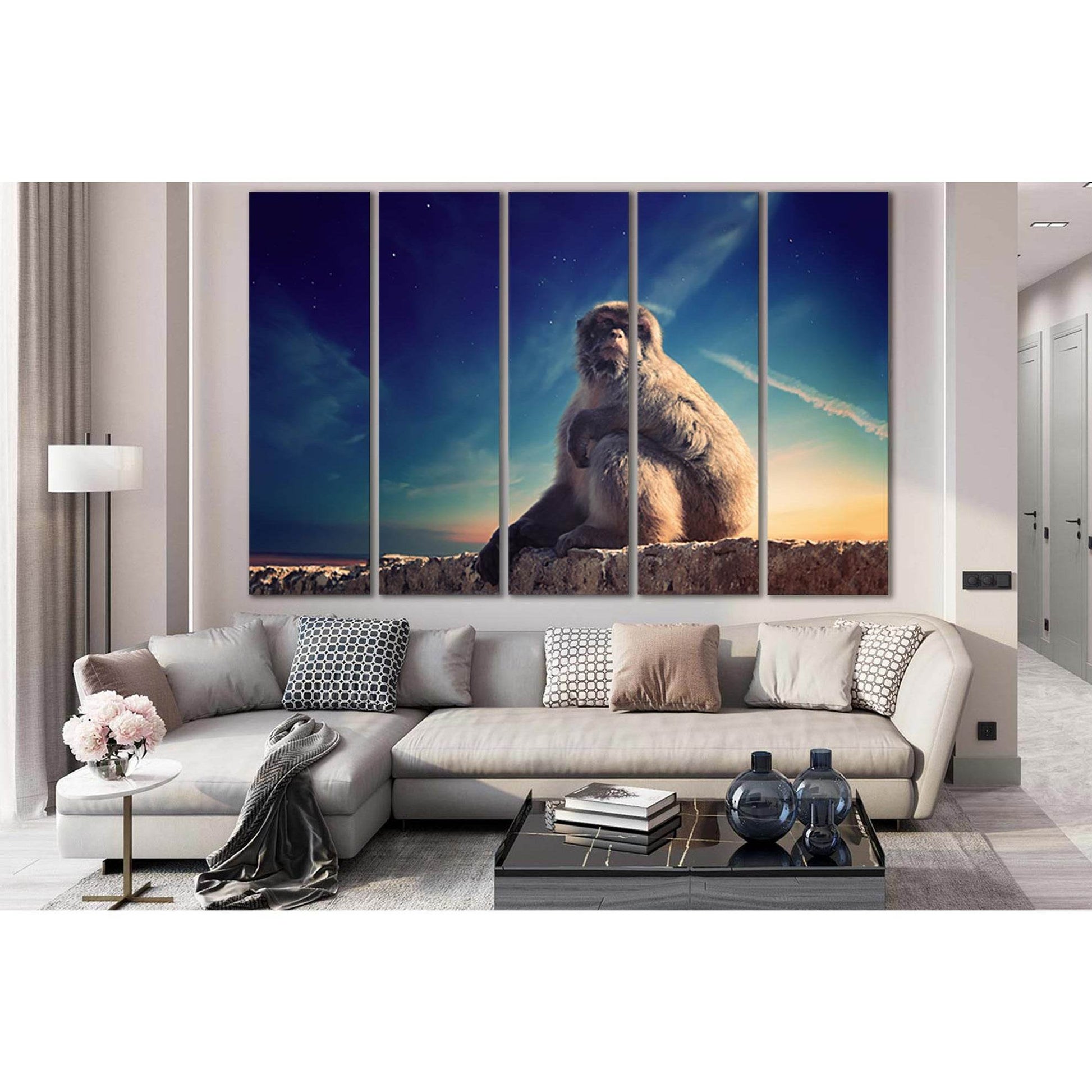 Monkey Sitting On A Stone №SL1526 Ready to Hang Canvas PrintCanvas art arrives ready to hang, with hanging accessories included and no additional framing required. Every canvas print is hand-crafted, made on-demand at our workshop and expertly stretched a