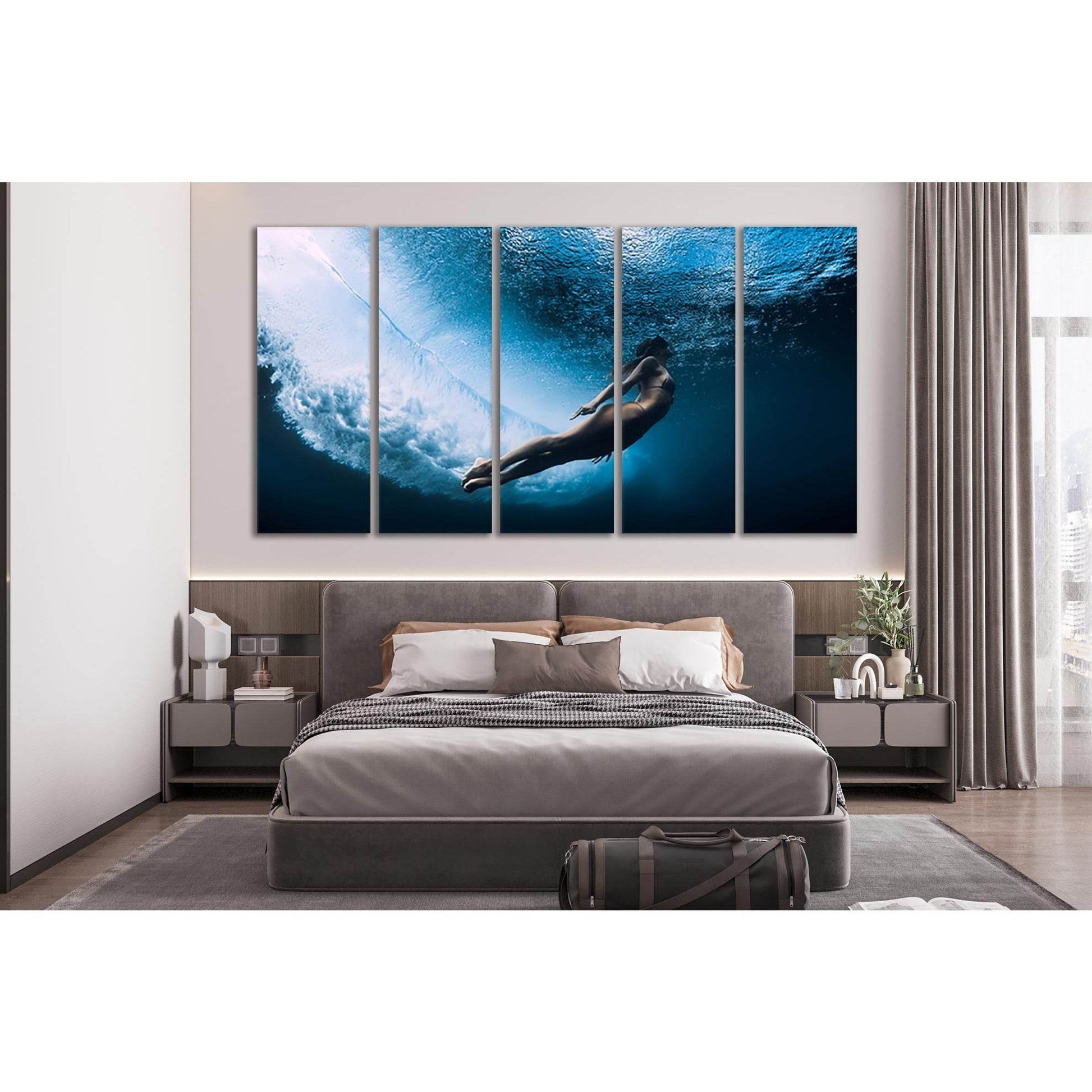 Beautiful Girl Under Water №SL45 Ready to Hang Canvas PrintCanvas art arrives ready to hang, with hanging accessories included and no additional framing required. Every canvas print is hand-crafted, made on-demand at our workshop and expertly stretched ar