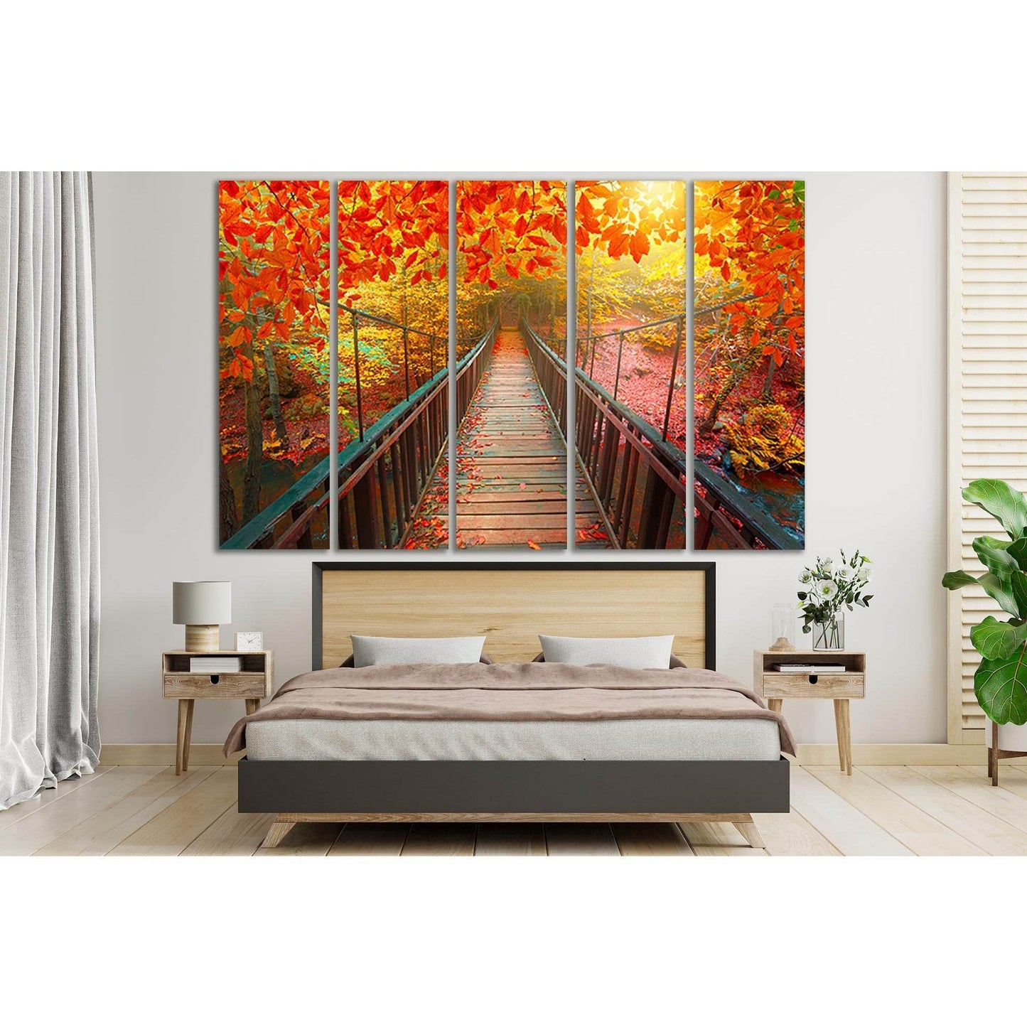 Autumn View With Wooden Bridge №SL616 Ready to Hang Canvas PrintCanvas art arrives ready to hang, with hanging accessories included and no additional framing required. Every canvas print is hand-crafted, made on-demand at our workshop and expertly stretch