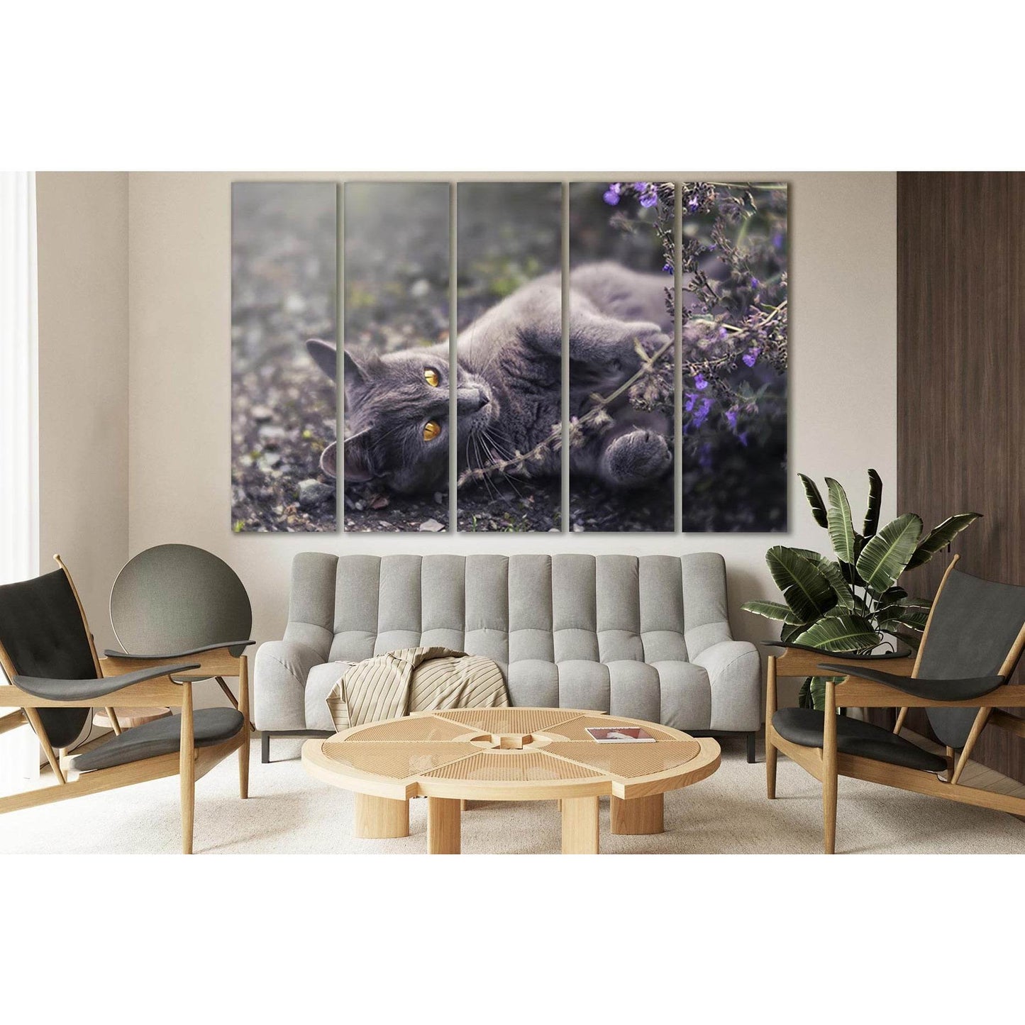 Gray Cat With Yellow Eyes №SL1053 Ready to Hang Canvas PrintCanvas art arrives ready to hang, with hanging accessories included and no additional framing required. Every canvas print is hand-crafted, made on-demand at our workshop and expertly stretched a