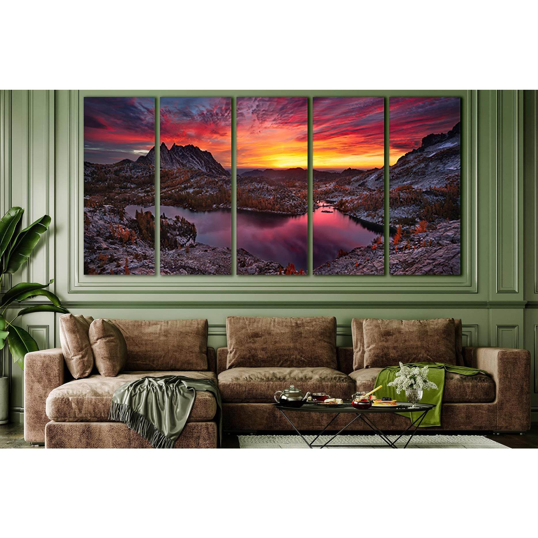 Mountain Lake Sunset №SL273 Ready to Hang Canvas PrintCanvas art arrives ready to hang, with hanging accessories included and no additional framing required. Every canvas print is hand-crafted, made on-demand at our workshop and expertly stretched around