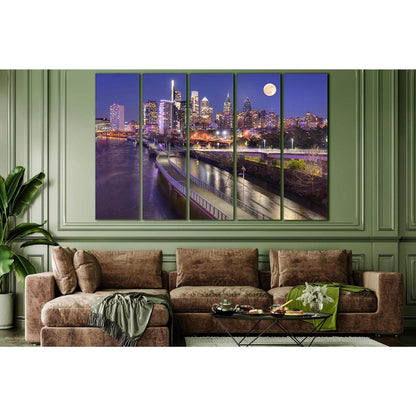 USA Philadelphia Night №SL311 Ready to Hang Canvas PrintCanvas art arrives ready to hang, with hanging accessories included and no additional framing required. Every canvas print is hand-crafted, made on-demand at our workshop and expertly stretched aroun