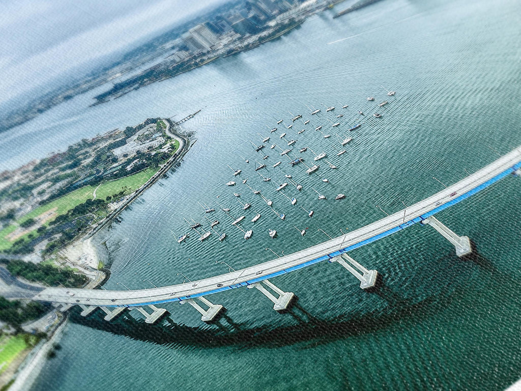 San Diego Coronado Bridge Canvas Print, Large Coastal Cityscape Wall Art, Scenic Aerial Bridge Artwork, Modern Urban Art Print Wall Decor