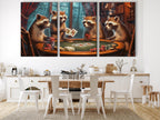 Raccoons Playing Poker Wall Art - Man Cave Wall Decor, Poker Room Wall Art, Game Room Wall Art, Gift for Him, Poker Lover Gift Idea for Home