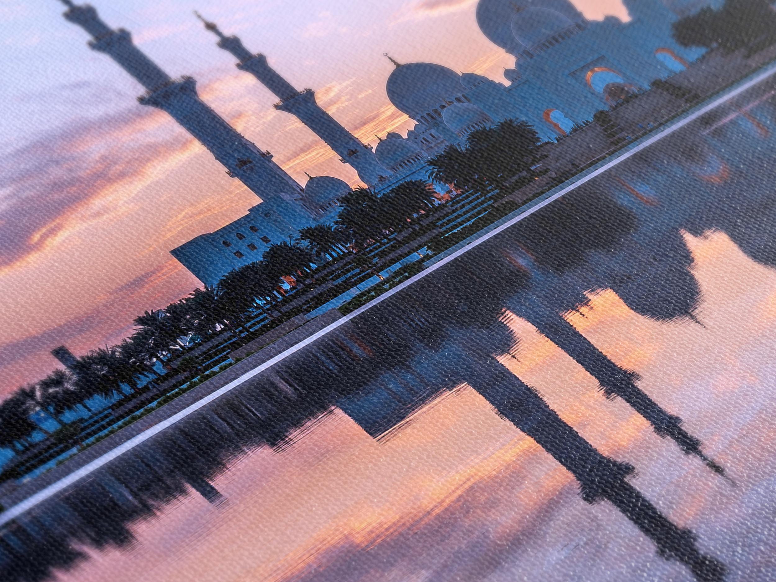 Abu Dhabi Wall Art Sheikh Zayed Grand Mosque Canvas Art Modern Islamic Architecture Wall Decor Abu Dhabi Art Print Islamic Artwork Print