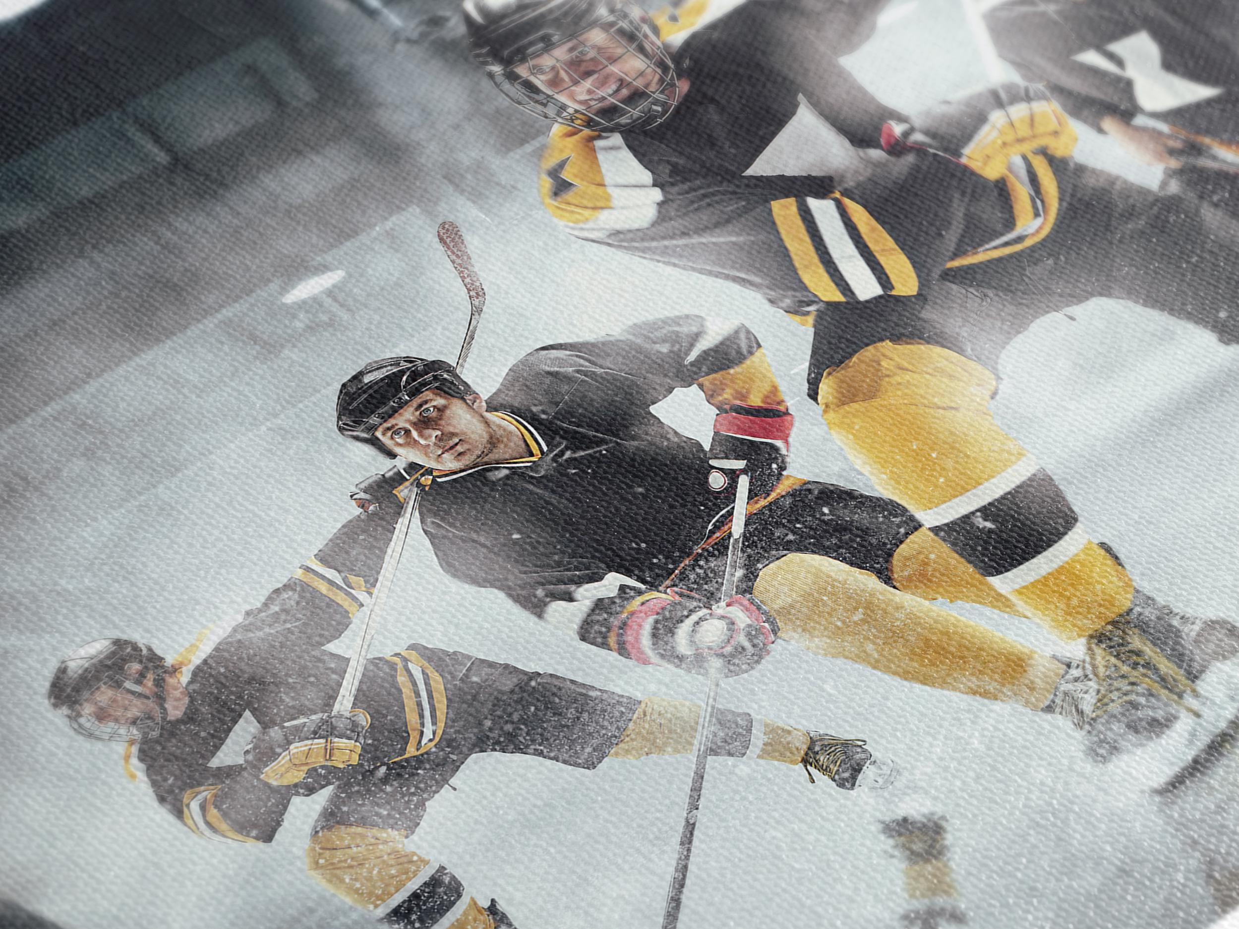 Hockey Canvas Print – Extra Large Sports Wall Art, Ice Rink Team Artwork, Modern Athletic Decor for Game Room or Sports Fan Space Wall Decor