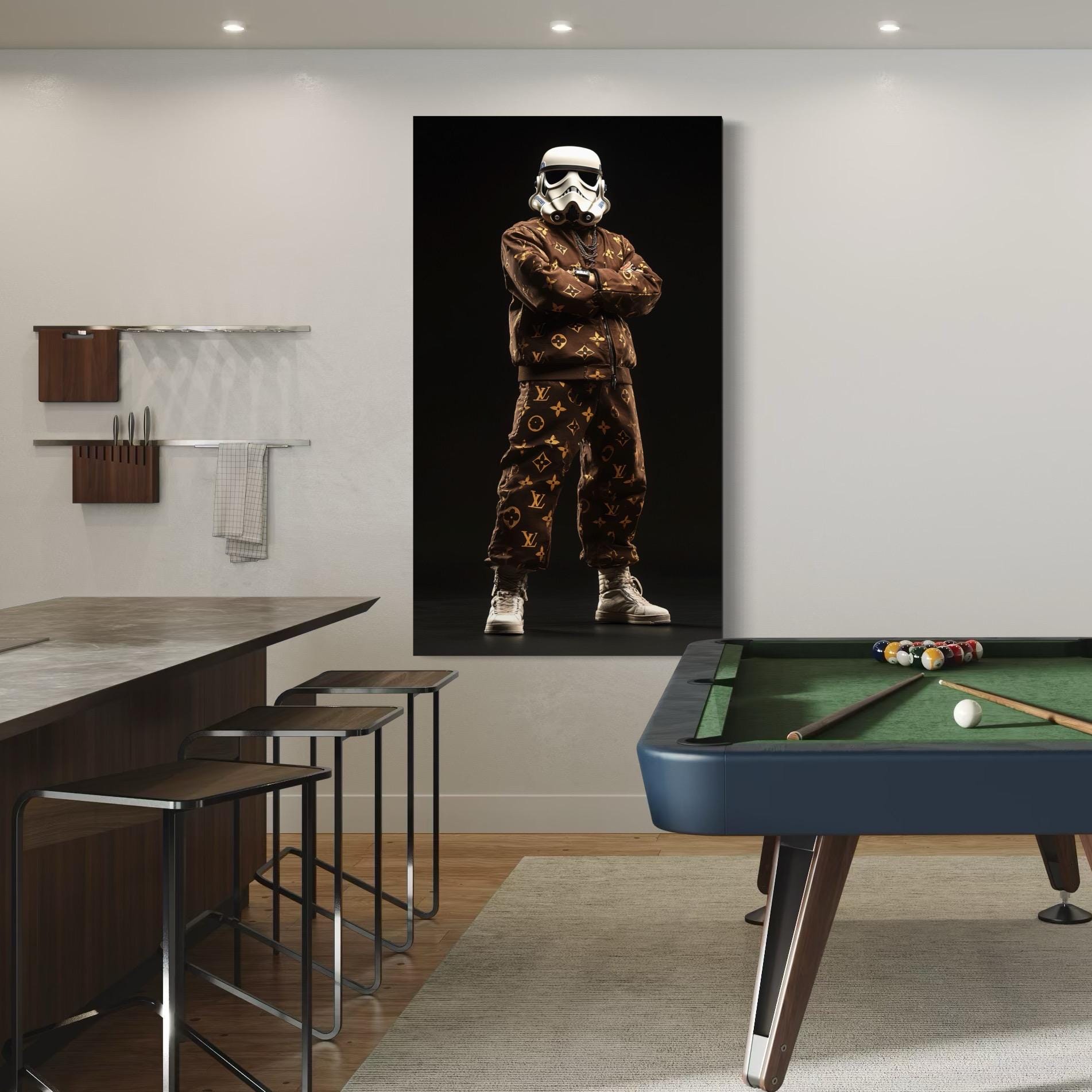 Stormtrooper Canvas Art - Sci-Fi Hip Hop Canvas Print, Luxury Streetwear Wall Art, Man Cave Decor, Modern Pop Culture Artwork, Gift for Him